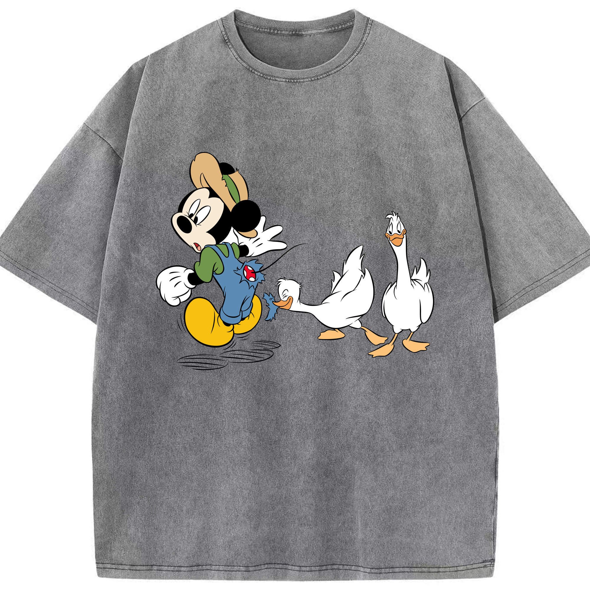 （画像用） ミッキーマウス Mickey Mouse 綿100% ヴィンテージ風 半袖Tシャツ（フロントプリント）
