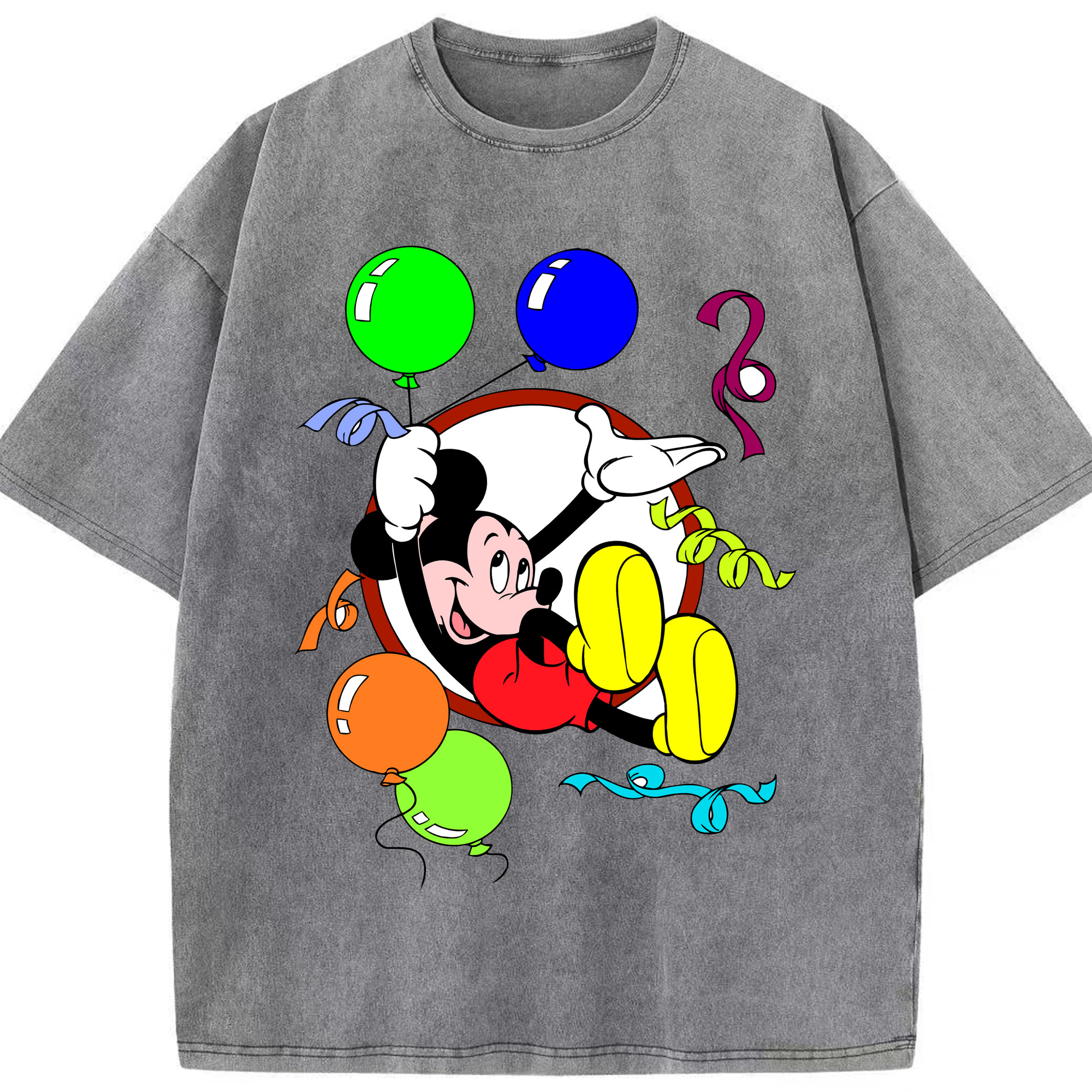 （画像用） ミッキーマウス Mickey Mouse 綿100% ヴィンテージ風 半袖Tシャツ（フロントプリント）