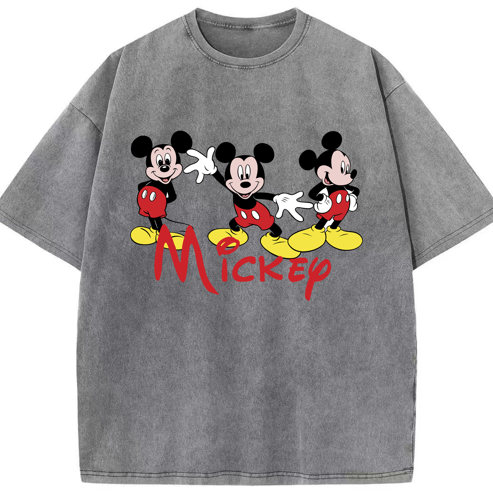 ミッキーマウス Mickey Mouse 綿100% ヴィンテージ風 半袖Tシャツ（フロントプリント）