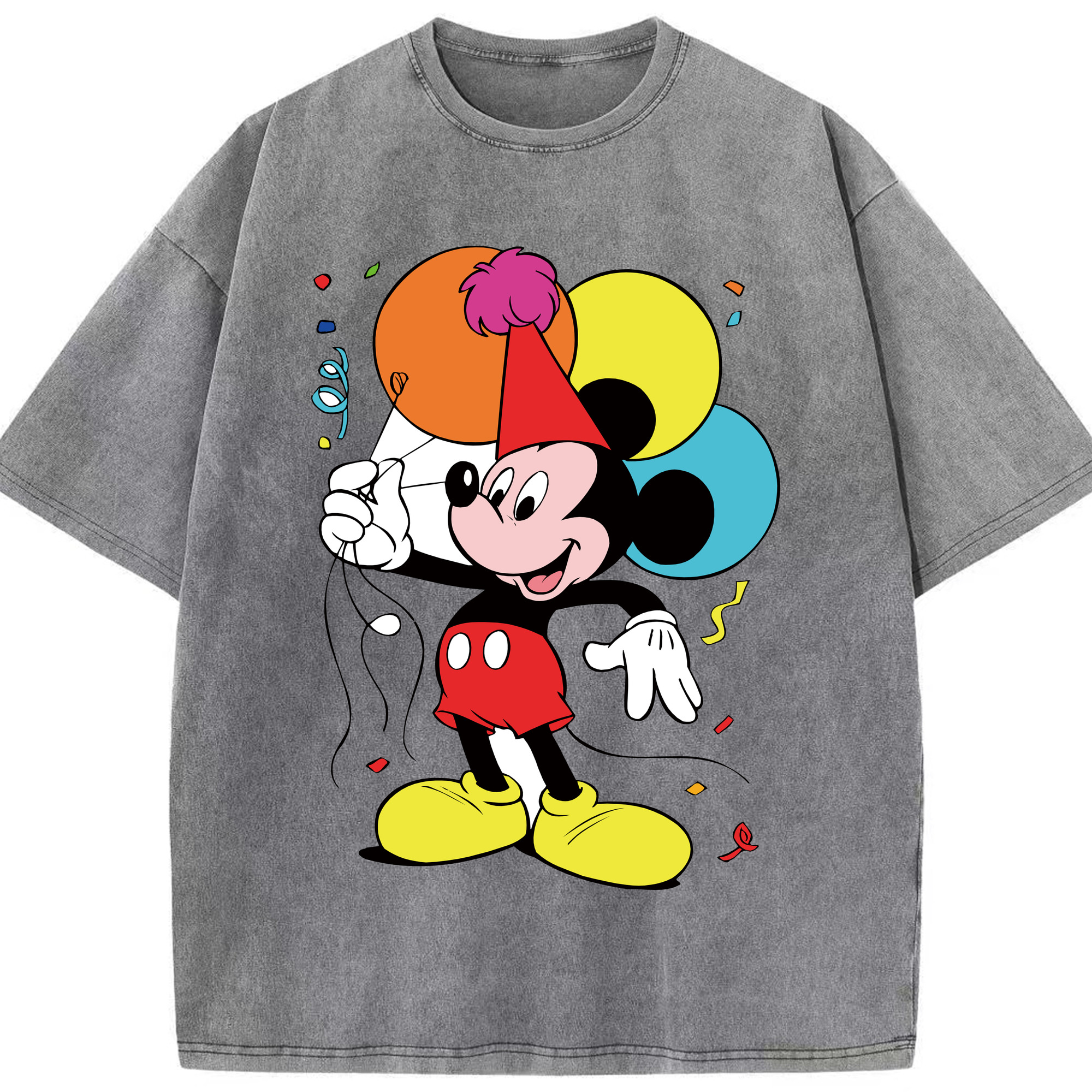 （画像用） ミッキーマウス Mickey Mouse 綿100% ヴィンテージ風 半袖Tシャツ（フロントプリント）