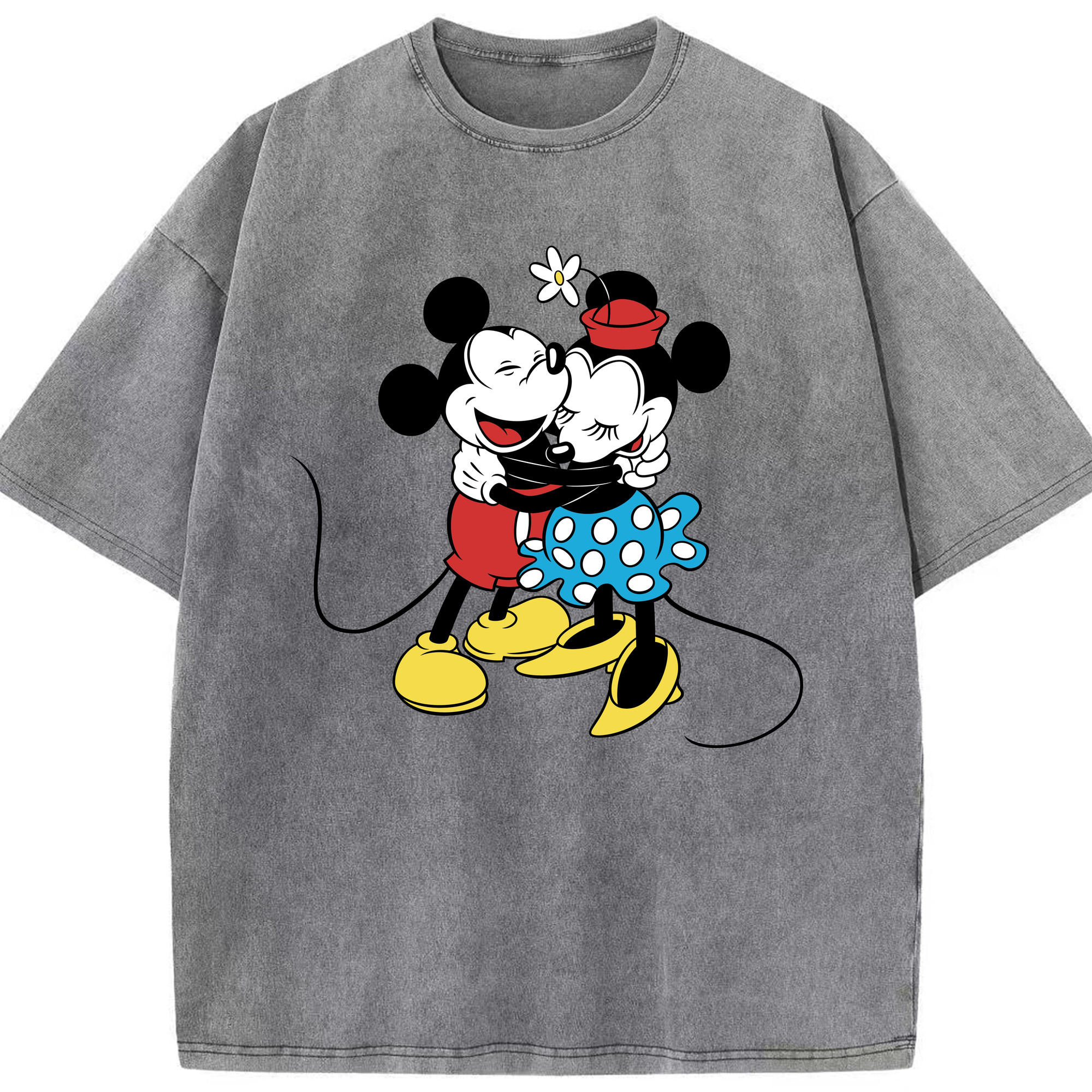 （画像用） ミッキーマウス Mickey Mouse 綿100% ヴィンテージ風 半袖Tシャツ（フロントプリント）