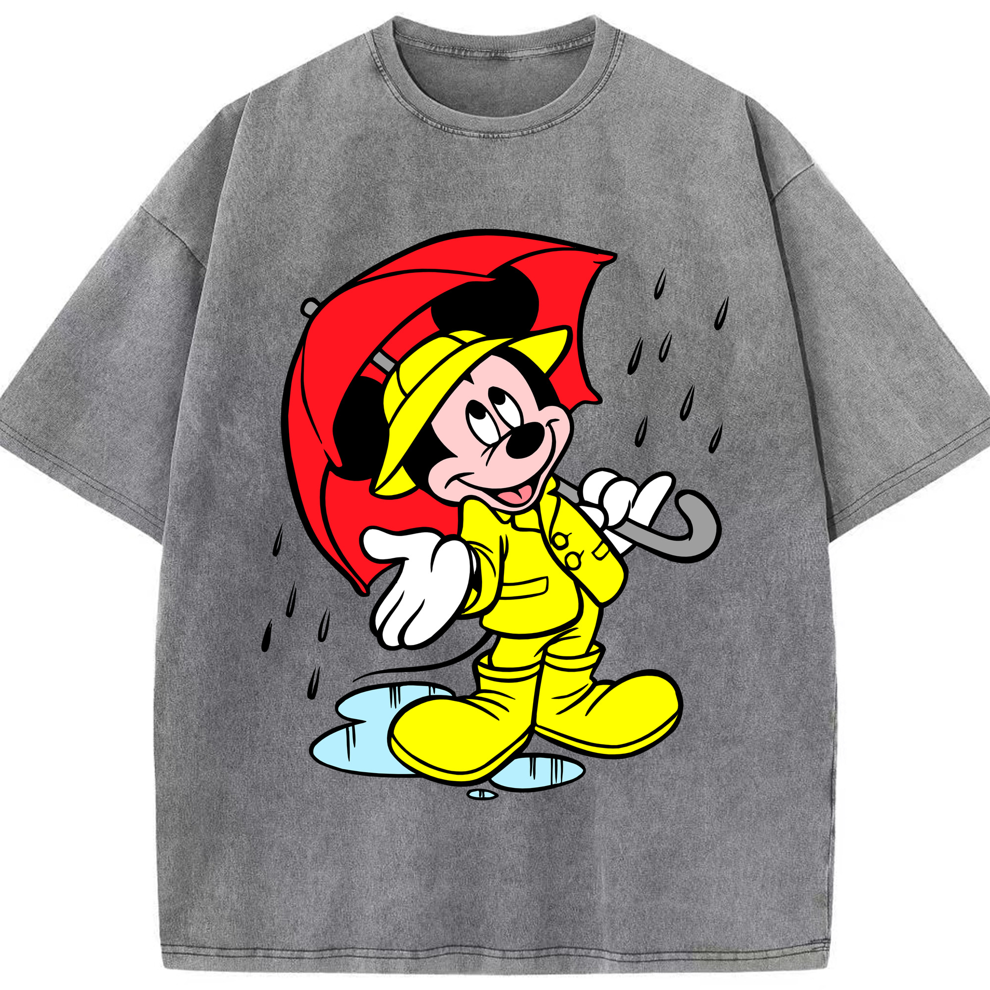 （画像用） ミッキーマウス Mickey Mouse 綿100% ヴィンテージ風 半袖Tシャツ（フロントプリント）