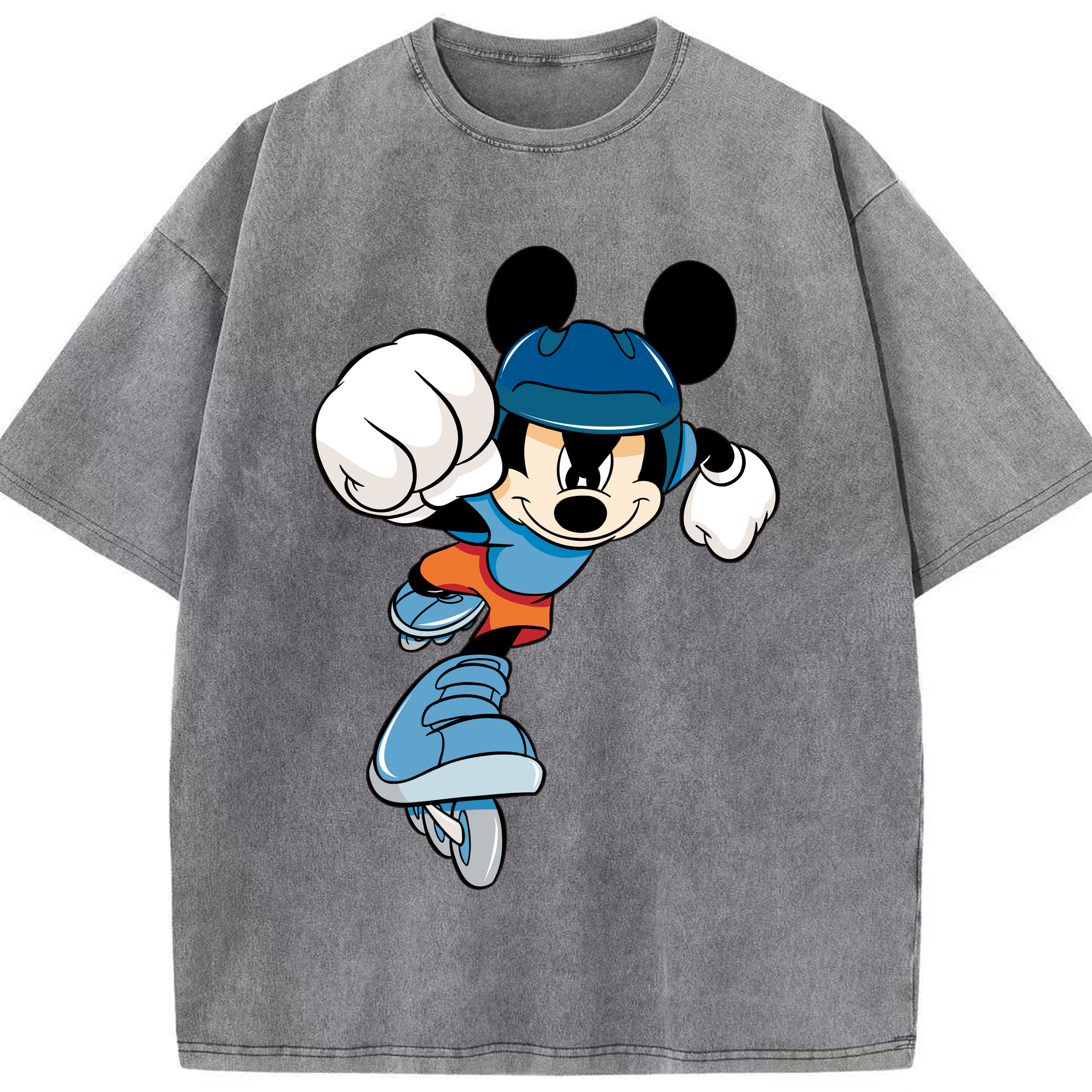 （画像用） ミッキーマウス Mickey Mouse 綿100% ヴィンテージ風 半袖Tシャツ（フロントプリント）