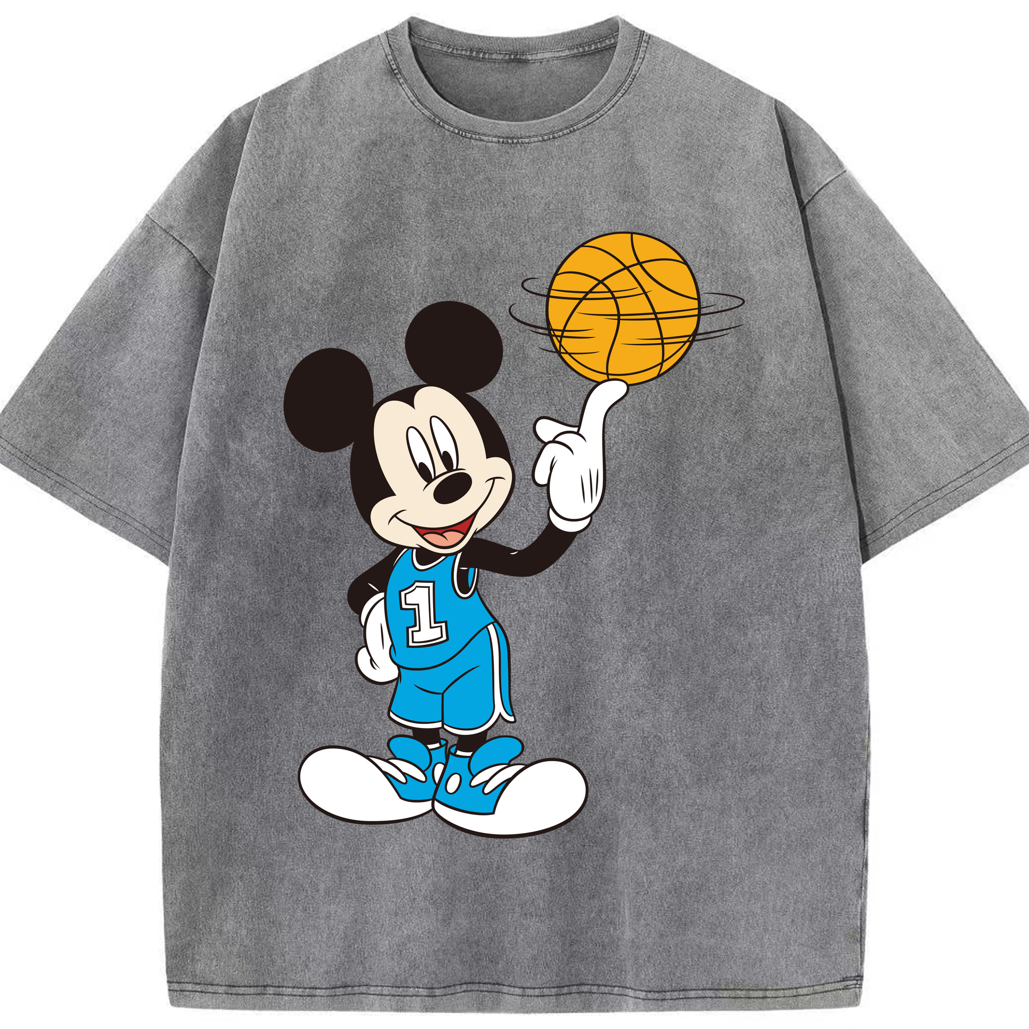 （画像用） ミッキーマウス Mickey Mouse 綿100% ヴィンテージ風 半袖Tシャツ（フロントプリント）