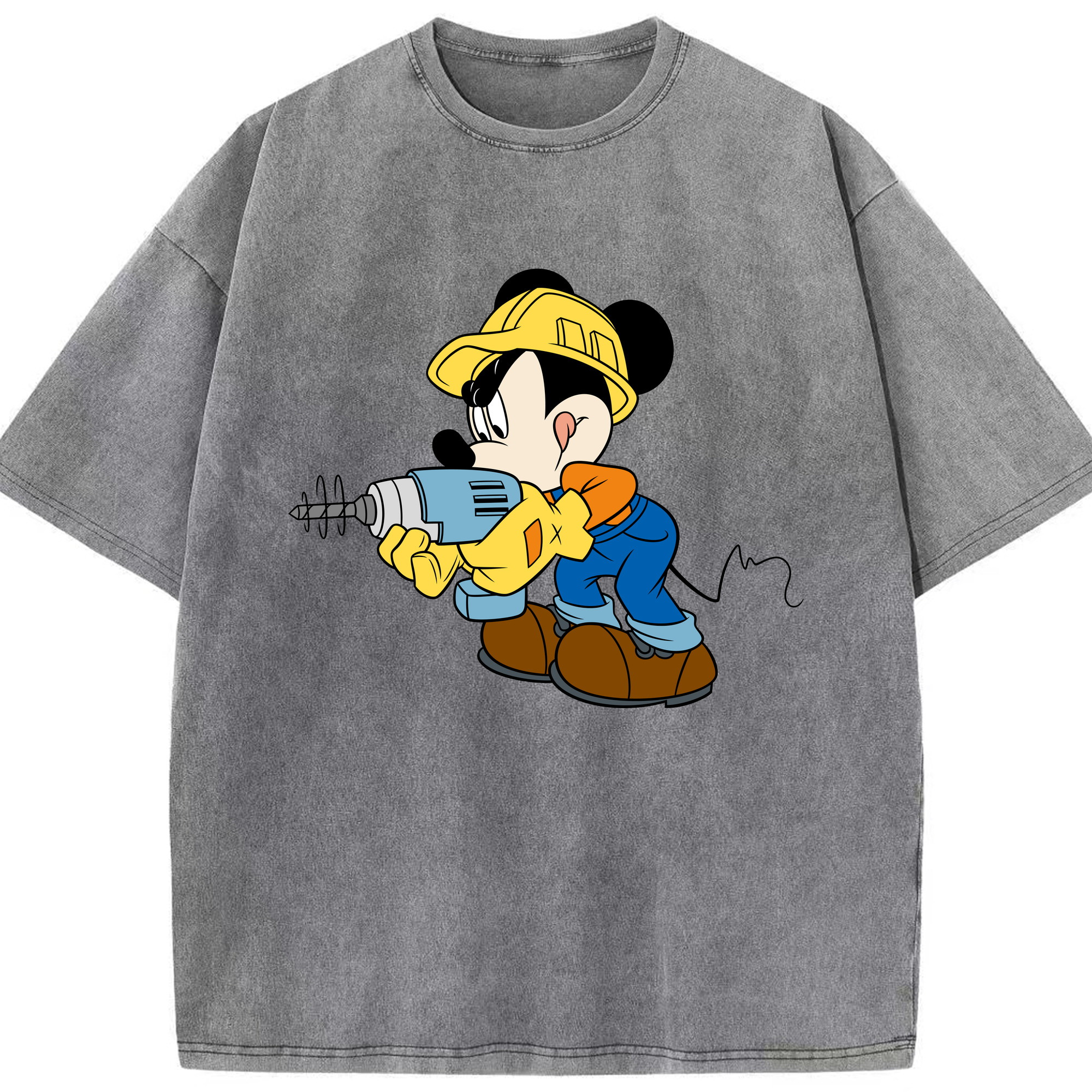 （画像用） ミッキーマウス Mickey Mouse 綿100% ヴィンテージ風 半袖Tシャツ（フロントプリント）