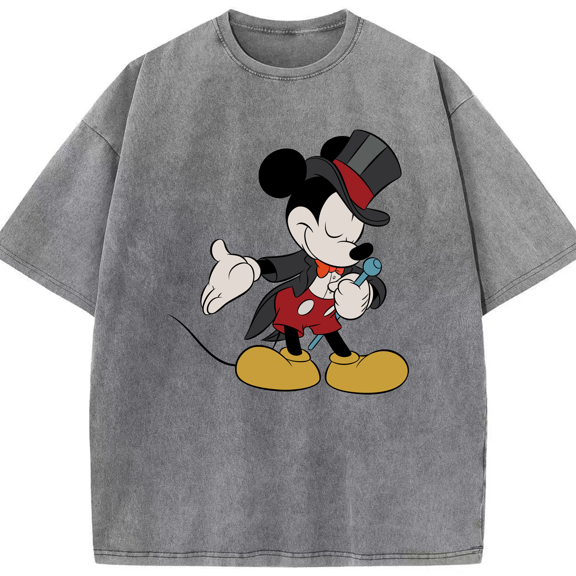 （画像用） ミッキーマウス Mickey Mouse 綿100% ヴィンテージ風 半袖Tシャツ（フロントプリント）