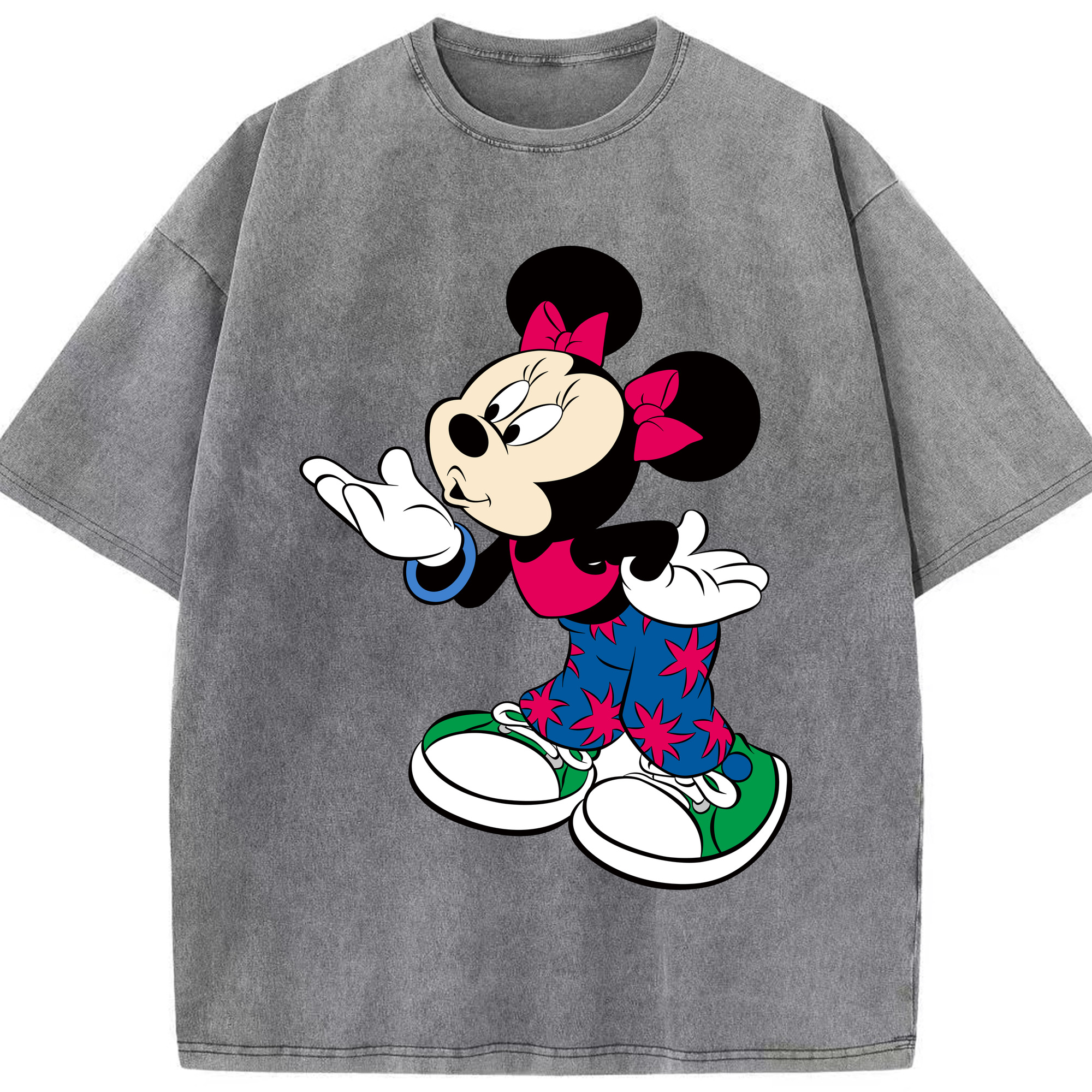 （画像用） ミッキーマウス Mickey Mouse 綿100% ヴィンテージ風 半袖Tシャツ（フロントプリント）