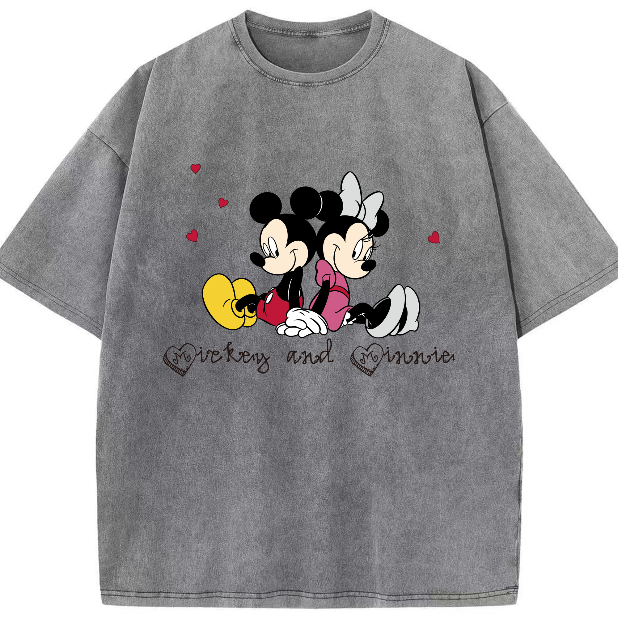 （画像用） ミッキーマウス Mickey Mouse 綿100% ヴィンテージ風 半袖Tシャツ（フロントプリント）