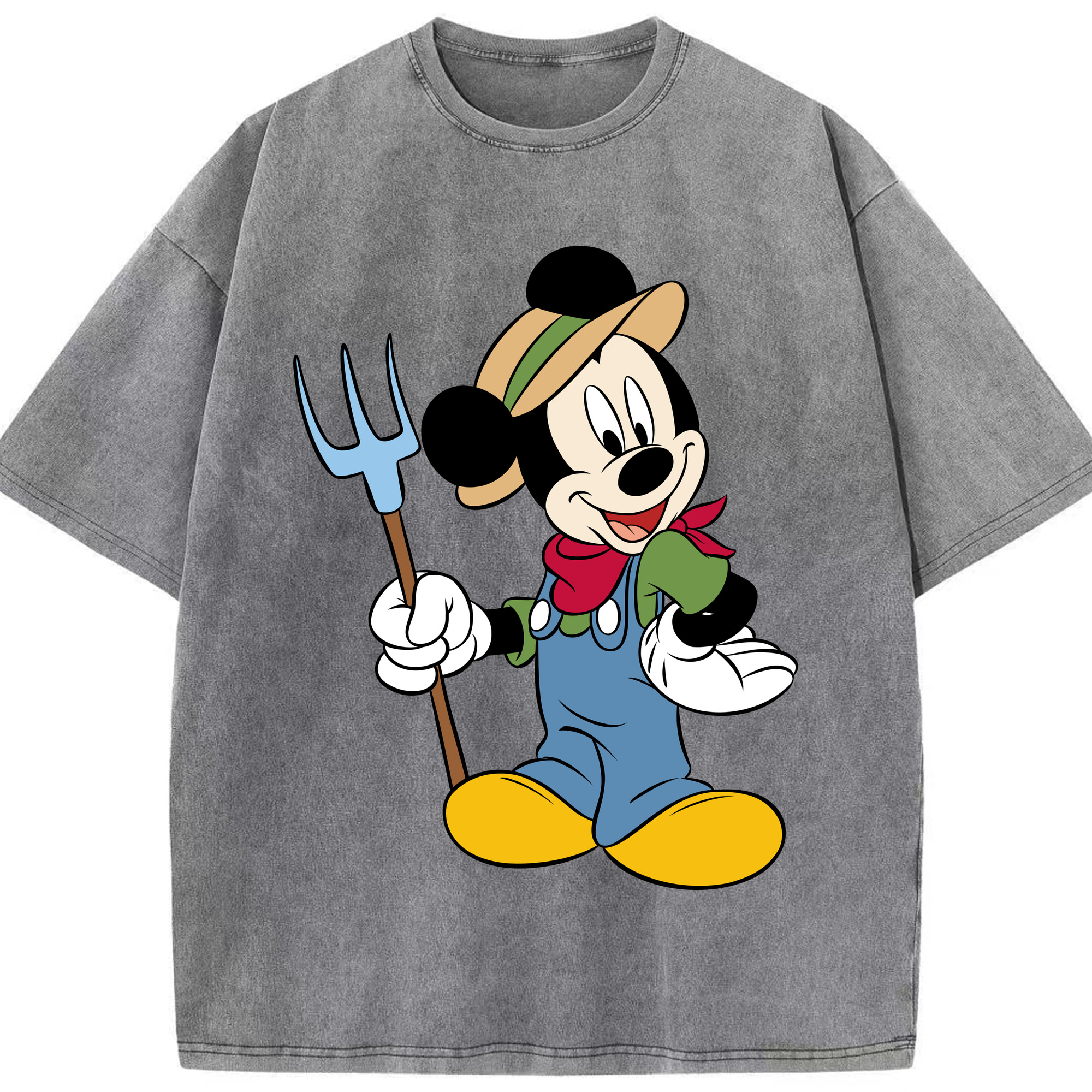 （画像用） ミッキーマウス Mickey Mouse 綿100% ヴィンテージ風 半袖Tシャツ（フロントプリント）