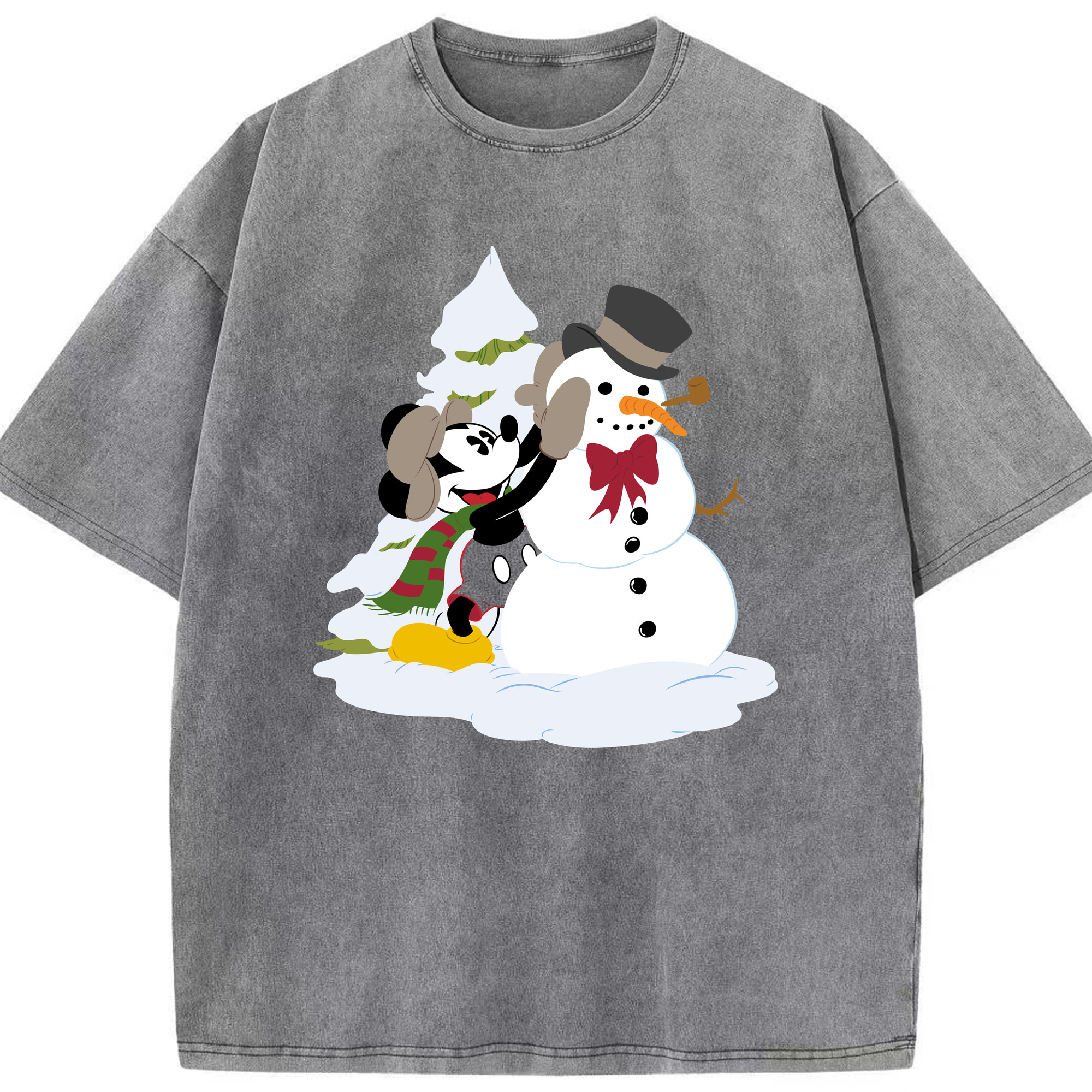 （画像用） ミッキーマウス Mickey Mouse 綿100% ヴィンテージ風 半袖Tシャツ（フロントプリント）