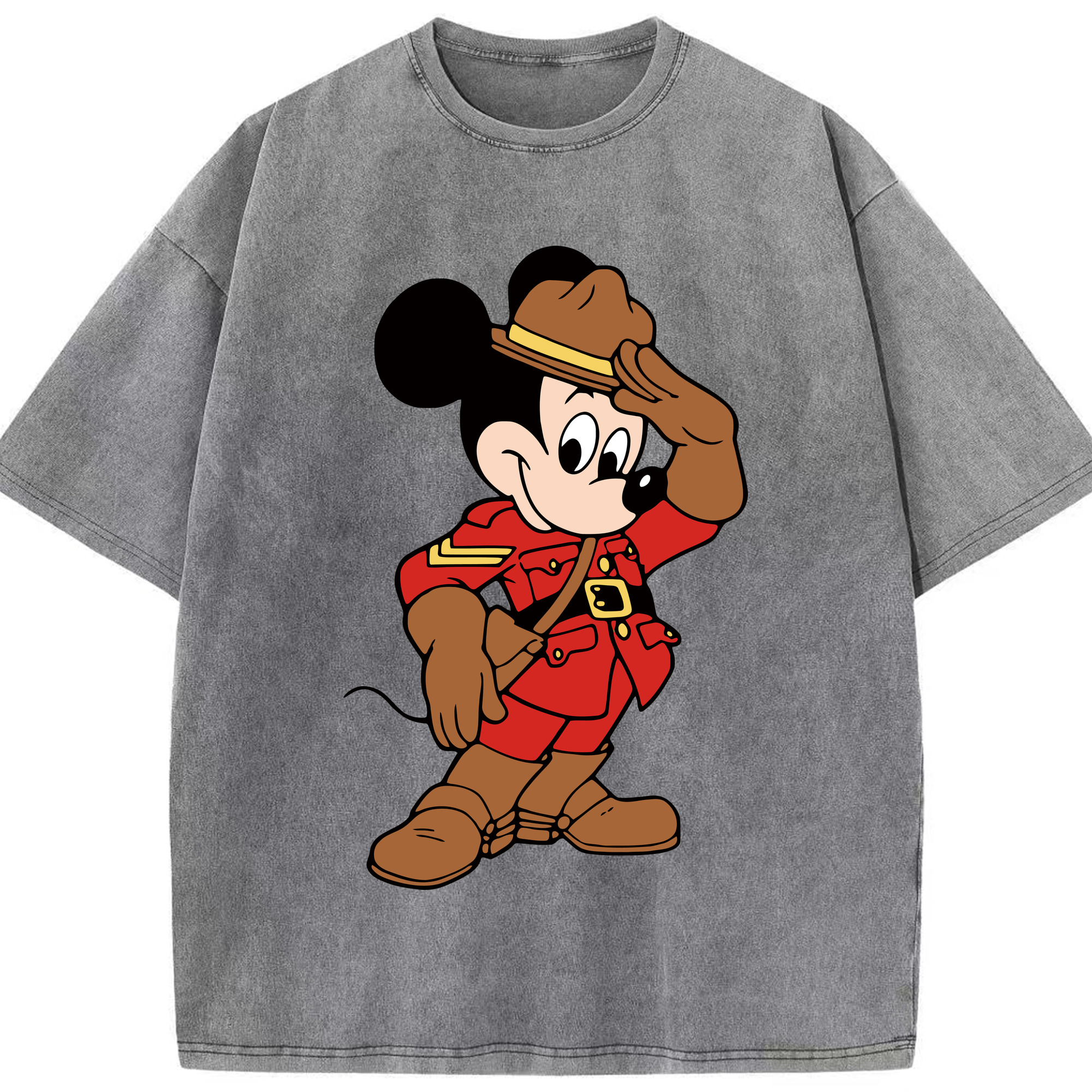 （画像用） ミッキーマウス Mickey Mouse 綿100% ヴィンテージ風 半袖Tシャツ（フロントプリント）