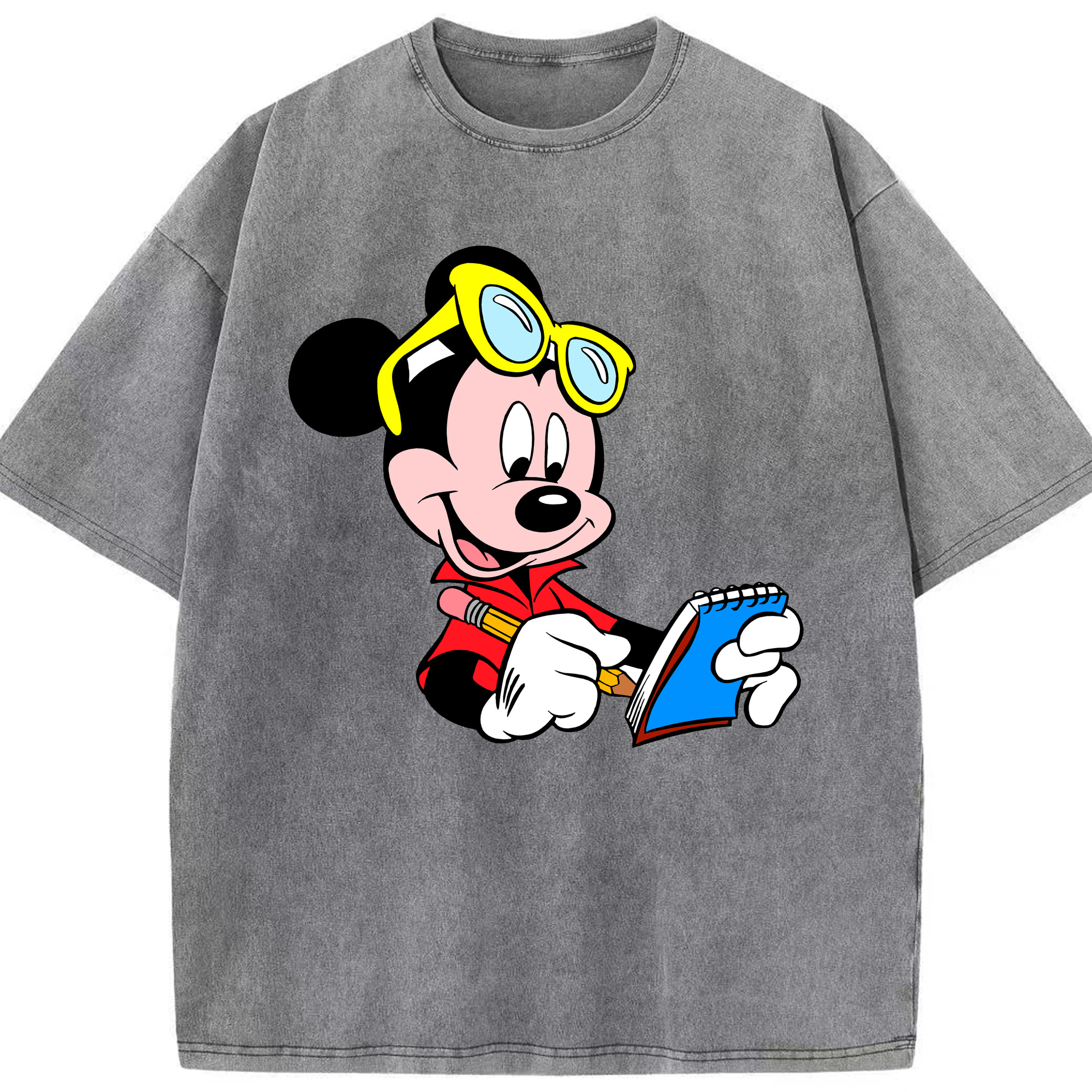 （画像用） ミッキーマウス Mickey Mouse 綿100% ヴィンテージ風 半袖Tシャツ（フロントプリント）