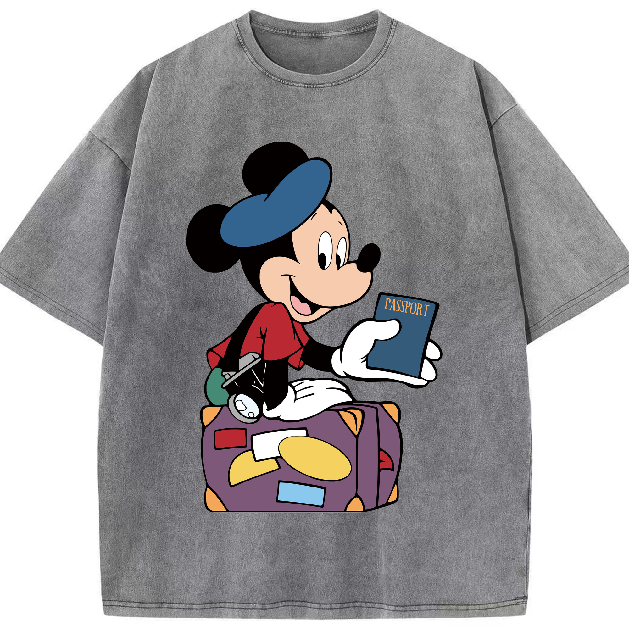 （画像用） ミッキーマウス Mickey Mouse 綿100% ヴィンテージ風 半袖Tシャツ（フロントプリント）