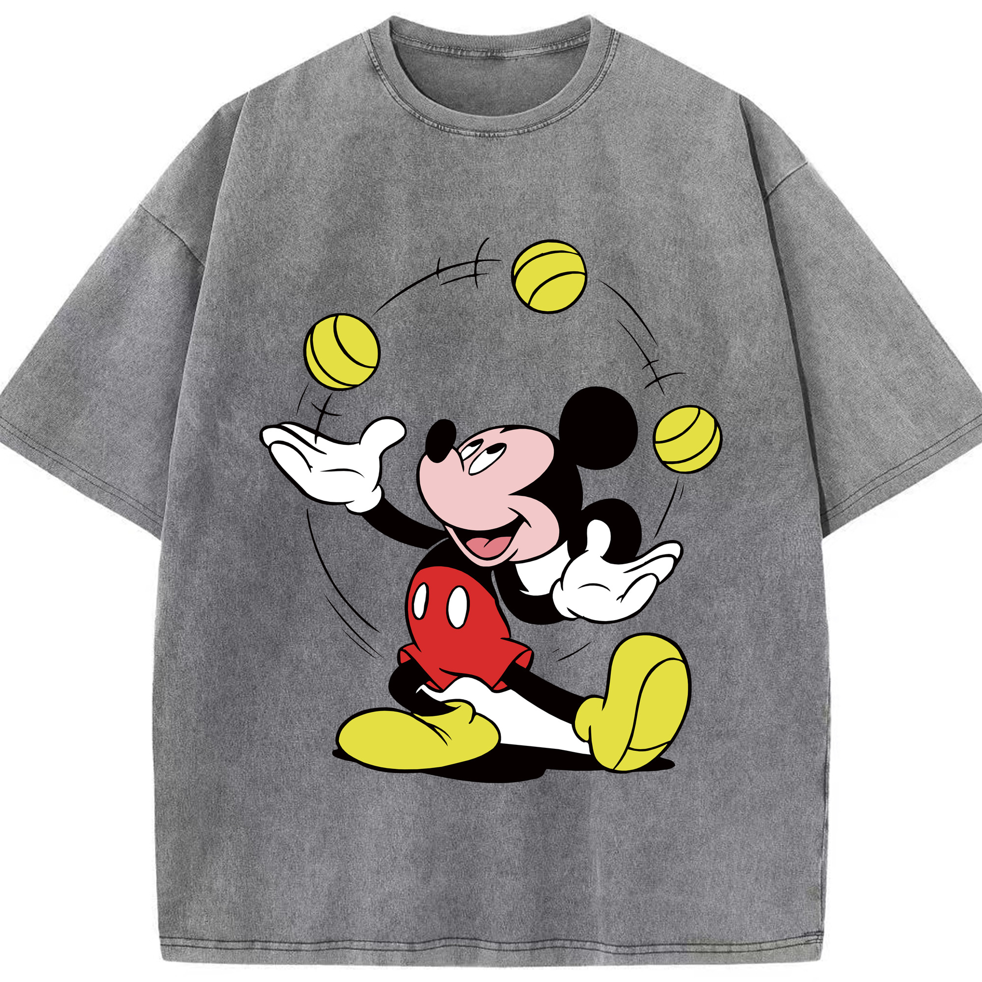 （画像用） ミッキーマウス Mickey Mouse 綿100% ヴィンテージ風 半袖Tシャツ（フロントプリント）