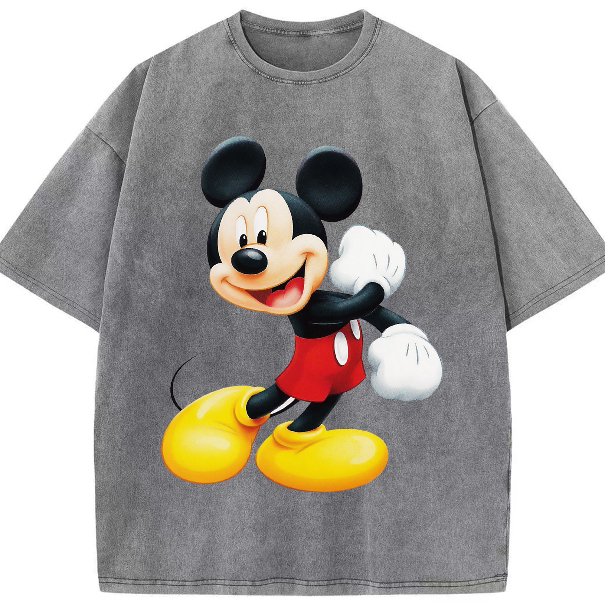 （画像用） ミッキーマウス Mickey Mouse 綿100% ヴィンテージ風 半袖Tシャツ（フロントプリント）