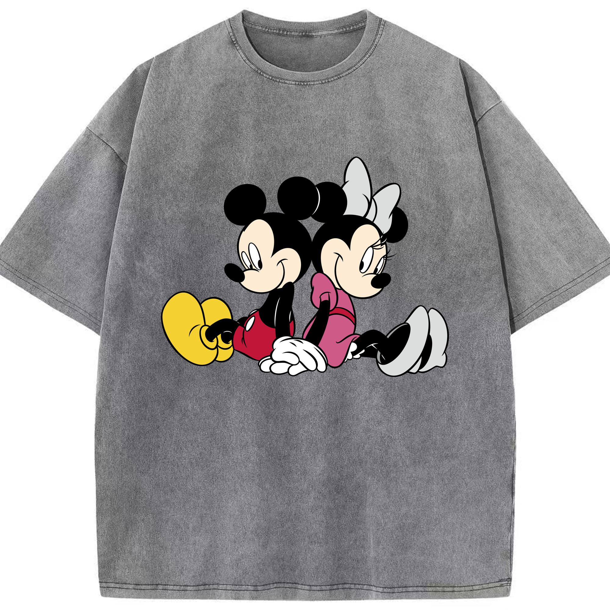 （画像用） ミッキーマウス Mickey Mouse 綿100% ヴィンテージ風 半袖Tシャツ（フロントプリント）