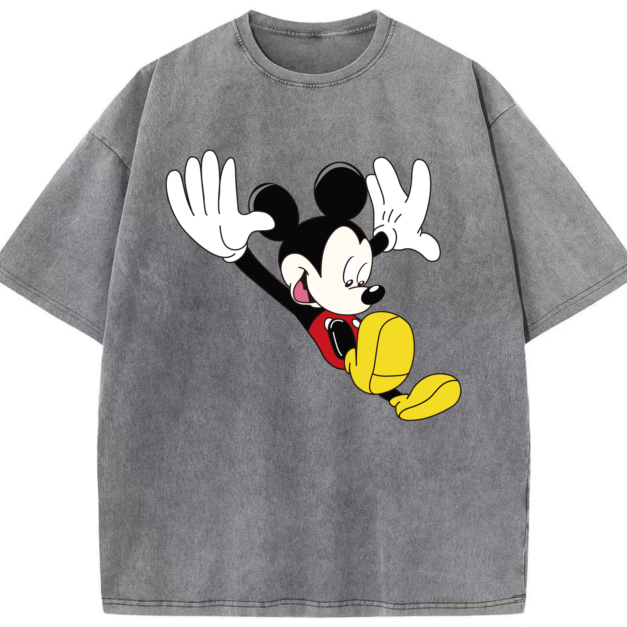 （画像用） ミッキーマウス Mickey Mouse 綿100% ヴィンテージ風 半袖Tシャツ（フロントプリント）