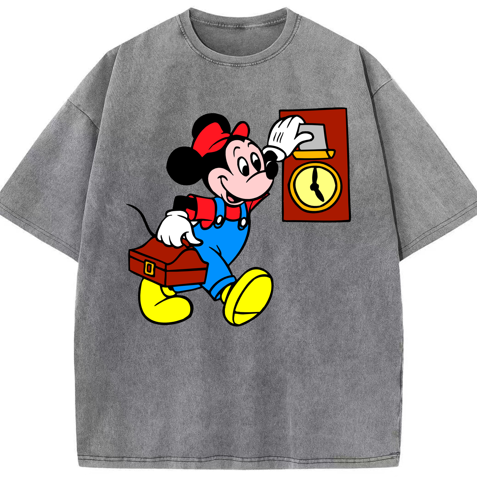 （画像用） ミッキーマウス Mickey Mouse 綿100% ヴィンテージ風 半袖Tシャツ（フロントプリント）