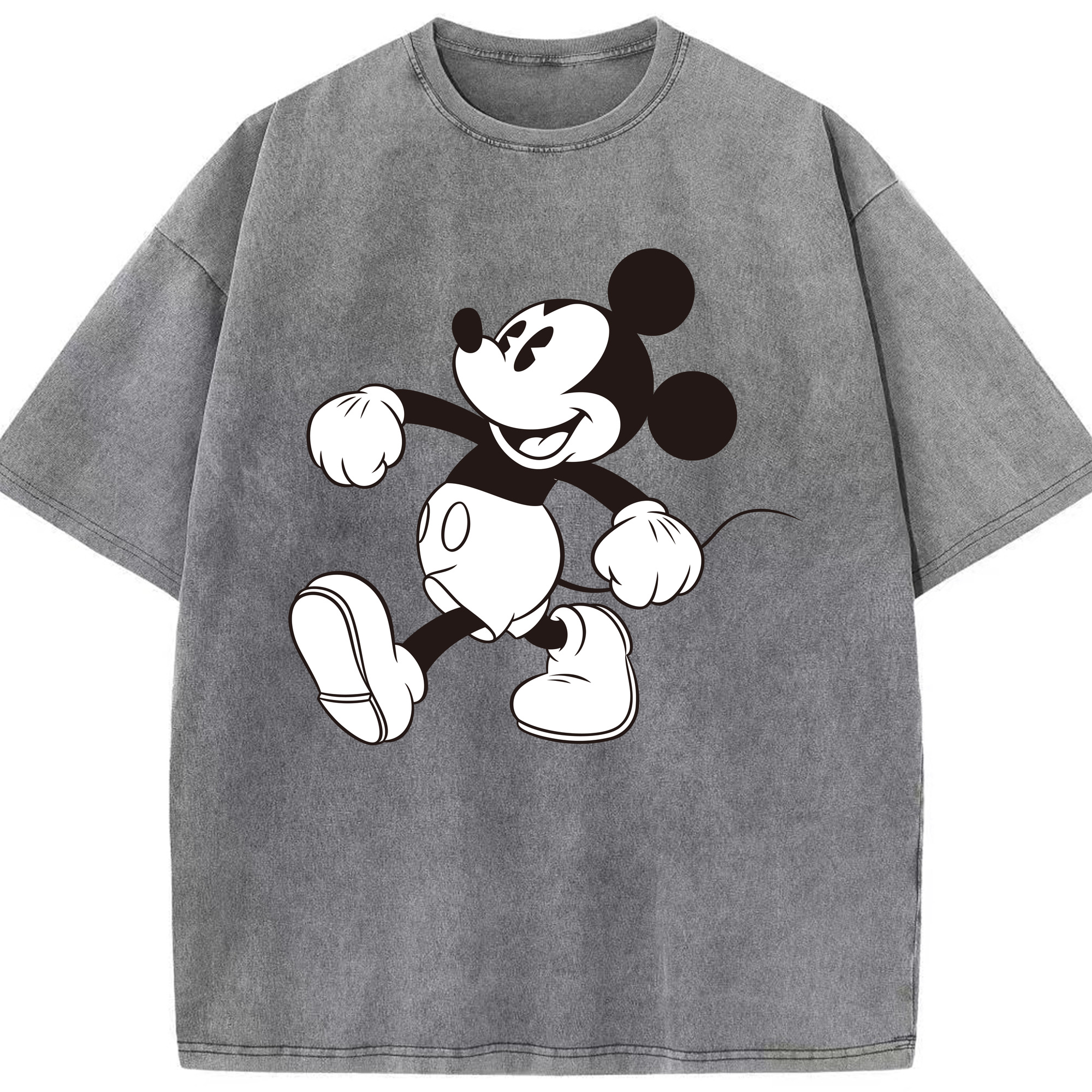 （画像用） ミッキーマウス Mickey Mouse 綿100% ヴィンテージ風 半袖Tシャツ（フロントプリント）