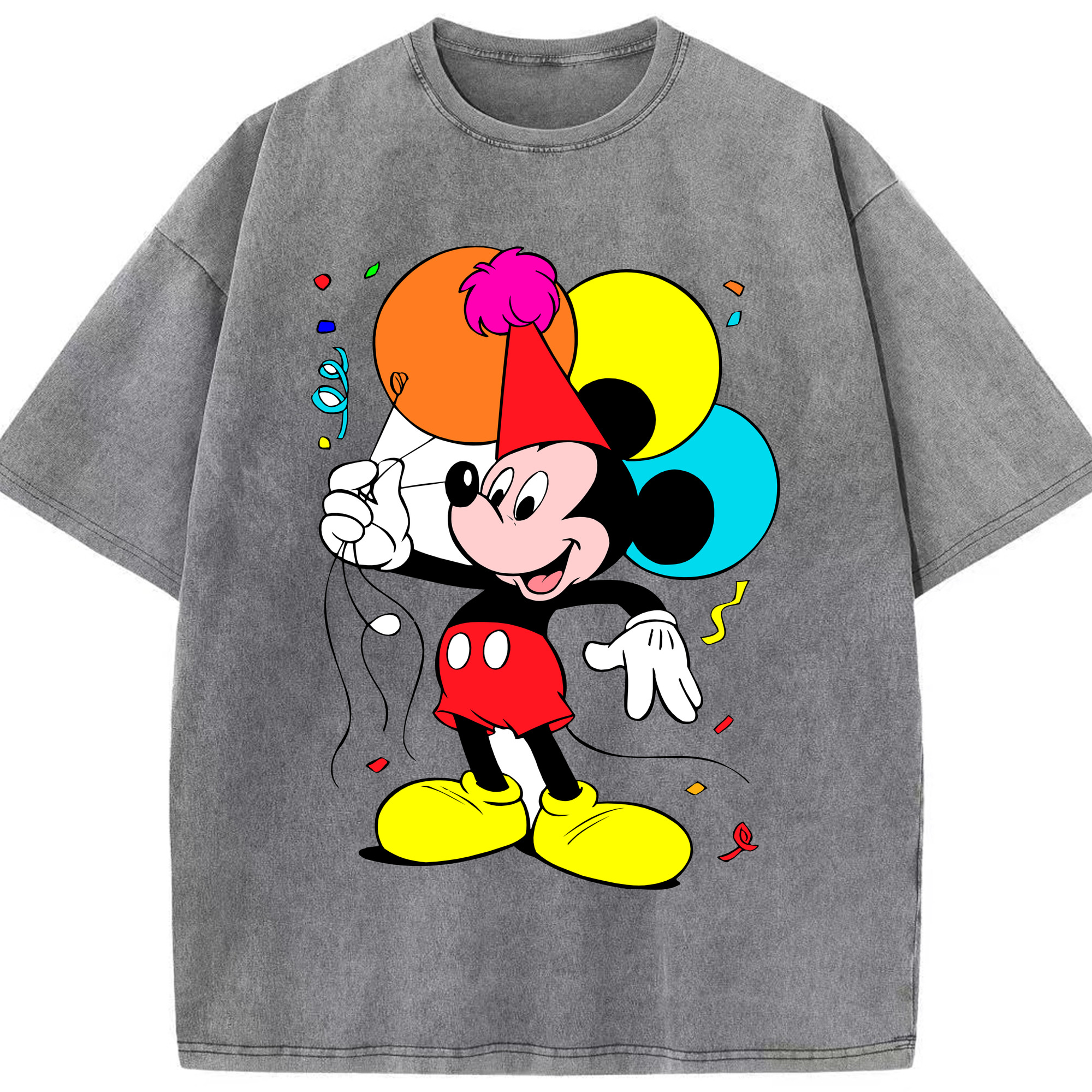 （画像用） ミッキーマウス Mickey Mouse 綿100% ヴィンテージ風 半袖Tシャツ（フロントプリント）