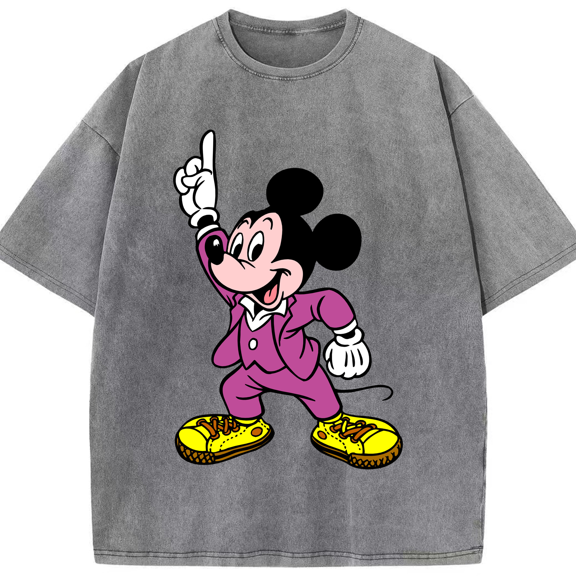 （画像用） ミッキーマウス Mickey Mouse 綿100% ヴィンテージ風 半袖Tシャツ（フロントプリント）