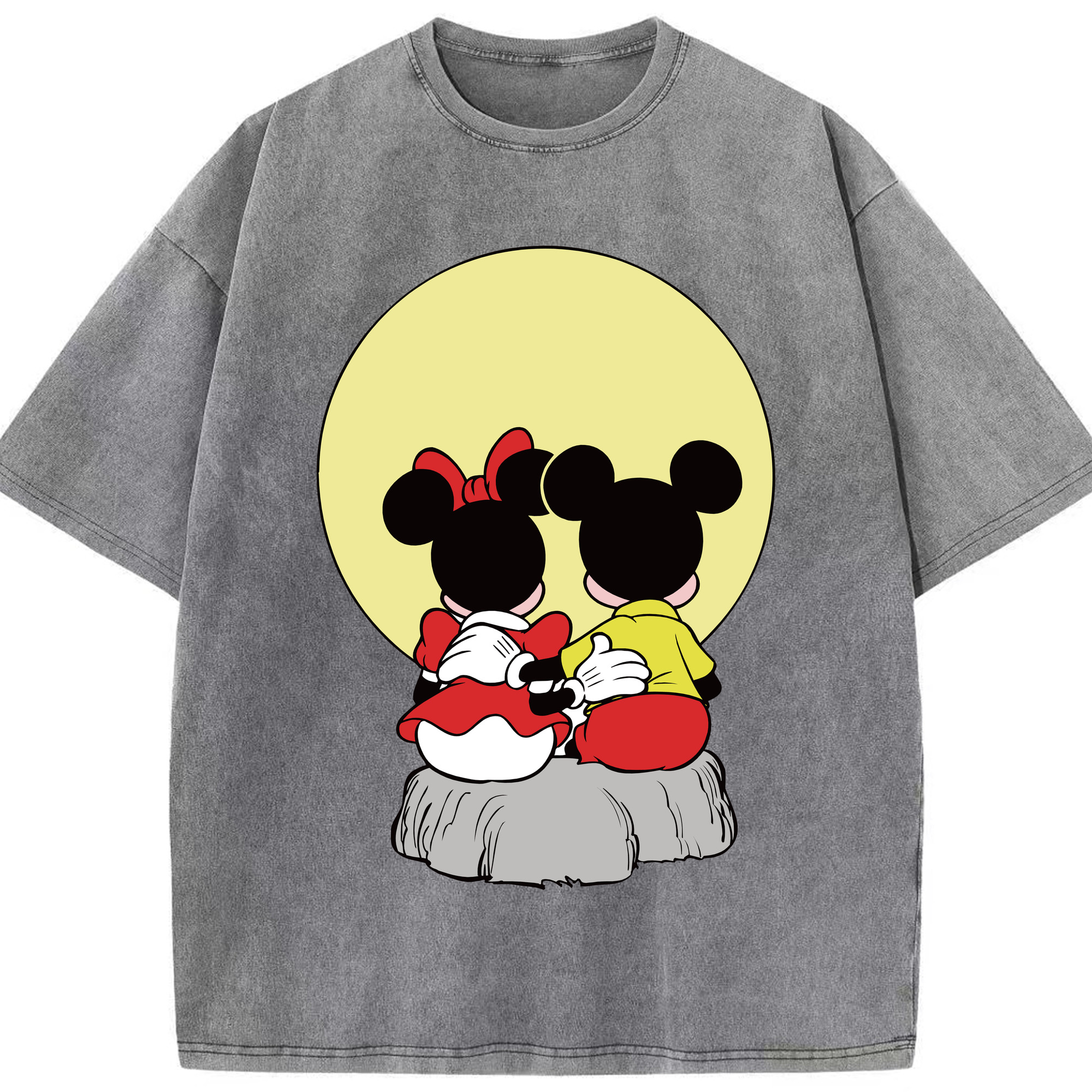 （画像用） ミッキーマウス Mickey Mouse 綿100% ヴィンテージ風 半袖Tシャツ（フロントプリント）