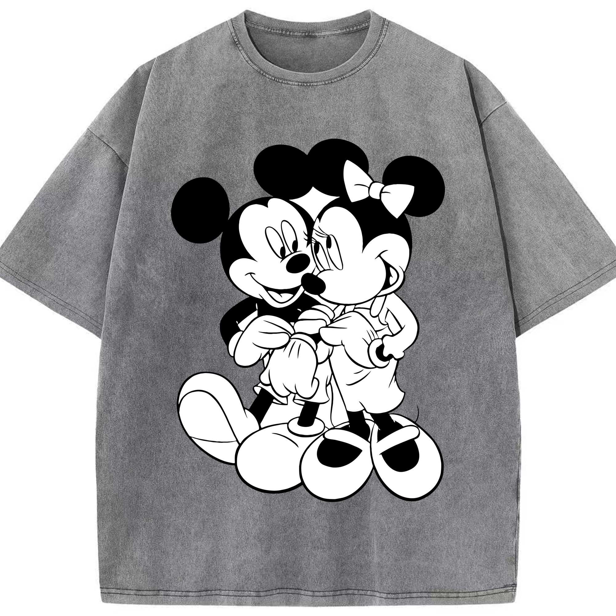 （画像用） ミッキーマウス Mickey Mouse 綿100% ヴィンテージ風 半袖Tシャツ（フロントプリント）