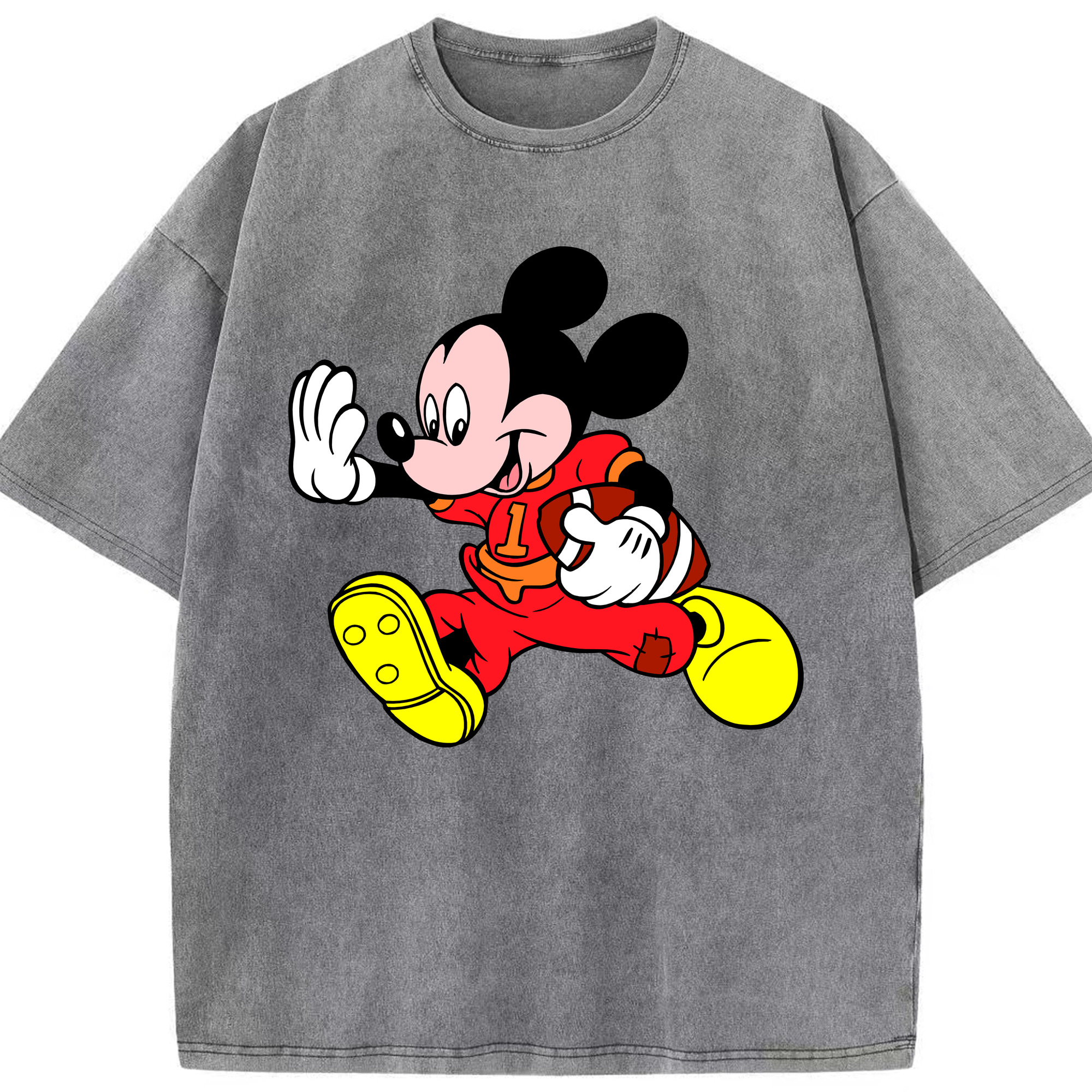 （画像用） ミッキーマウス Mickey Mouse 綿100% ヴィンテージ風 半袖Tシャツ（フロントプリント）