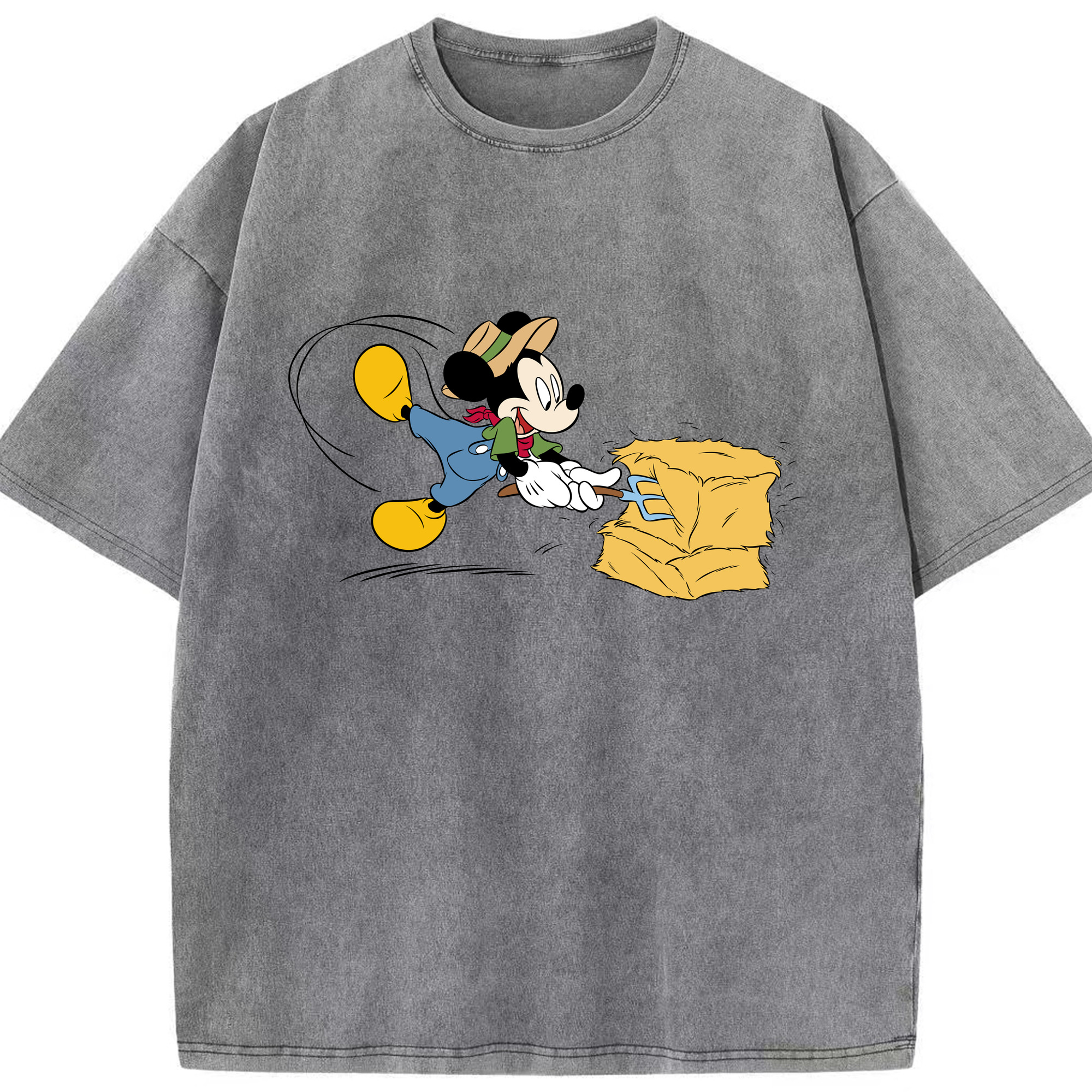 （画像用） ミッキーマウス Mickey Mouse 綿100% ヴィンテージ風 半袖Tシャツ（フロントプリント）