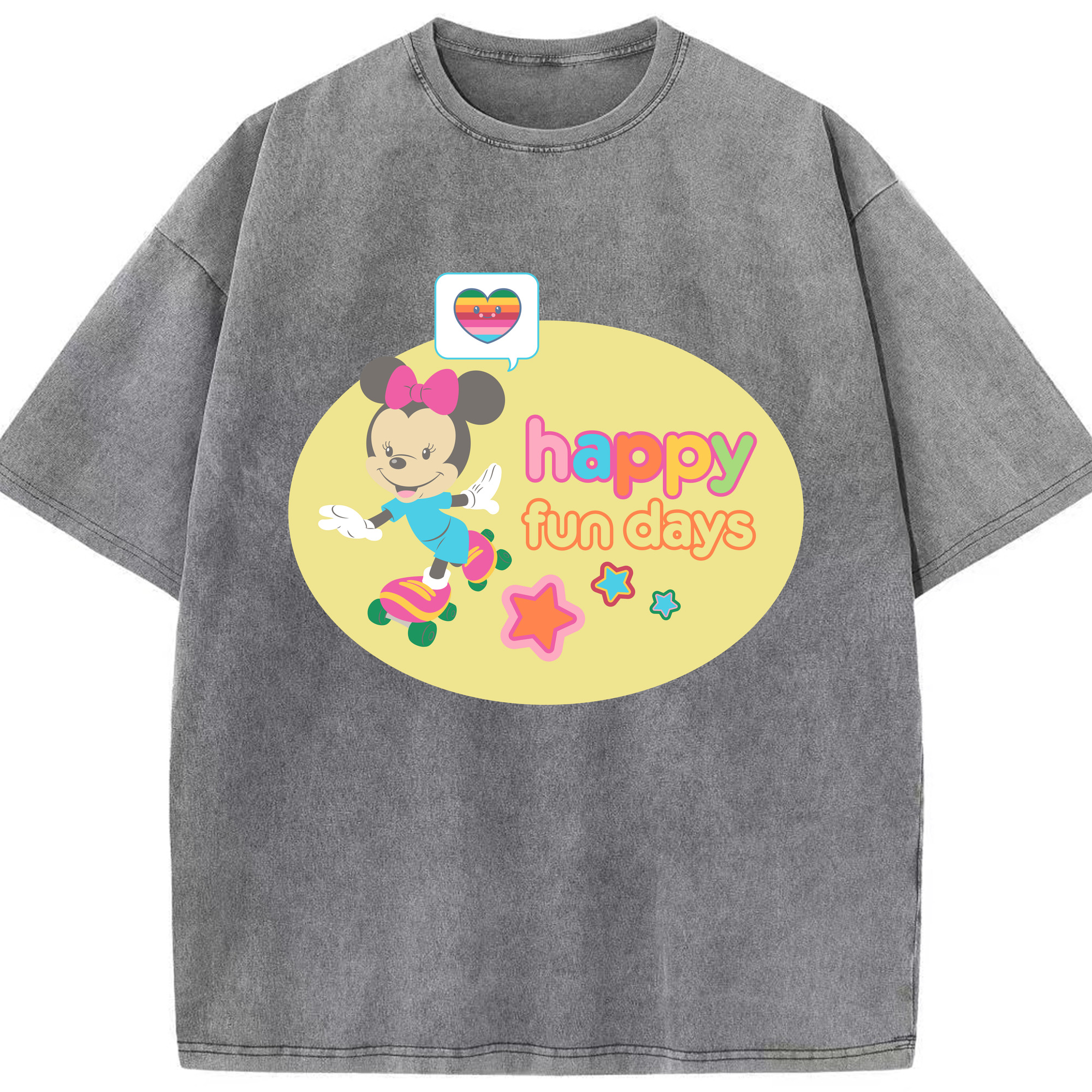 ミッキーマウス Mickey Mouse 綿100% ヴィンテージ風 半袖Tシャツ（フロントプリント）