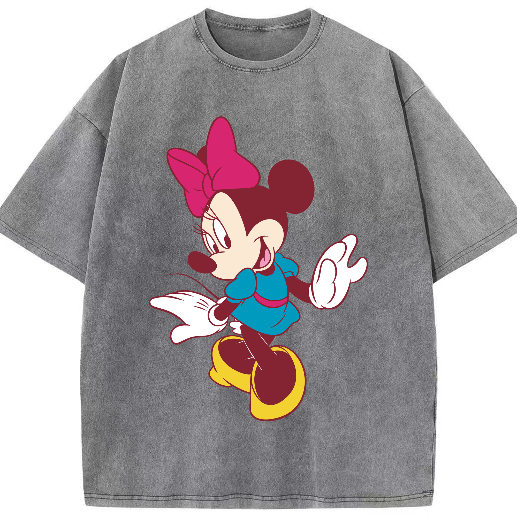 （画像用） ミッキーマウス Mickey Mouse 綿100% ヴィンテージ風 半袖Tシャツ（フロントプリント）