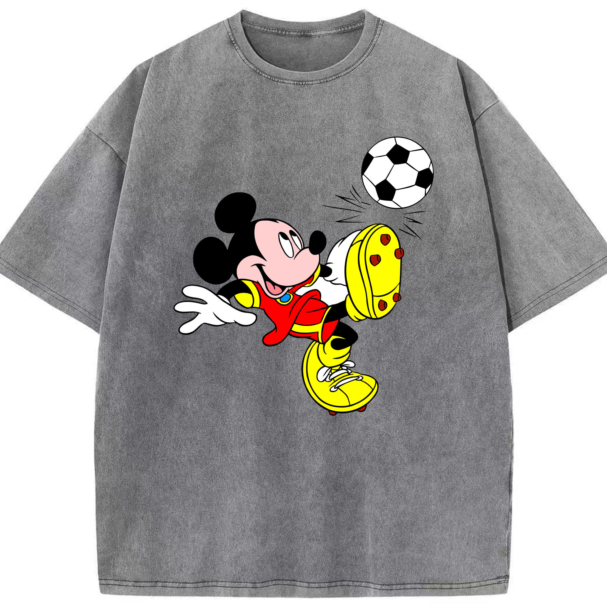 （画像用） ミッキーマウス Mickey Mouse 綿100% ヴィンテージ風 半袖Tシャツ（フロントプリント）