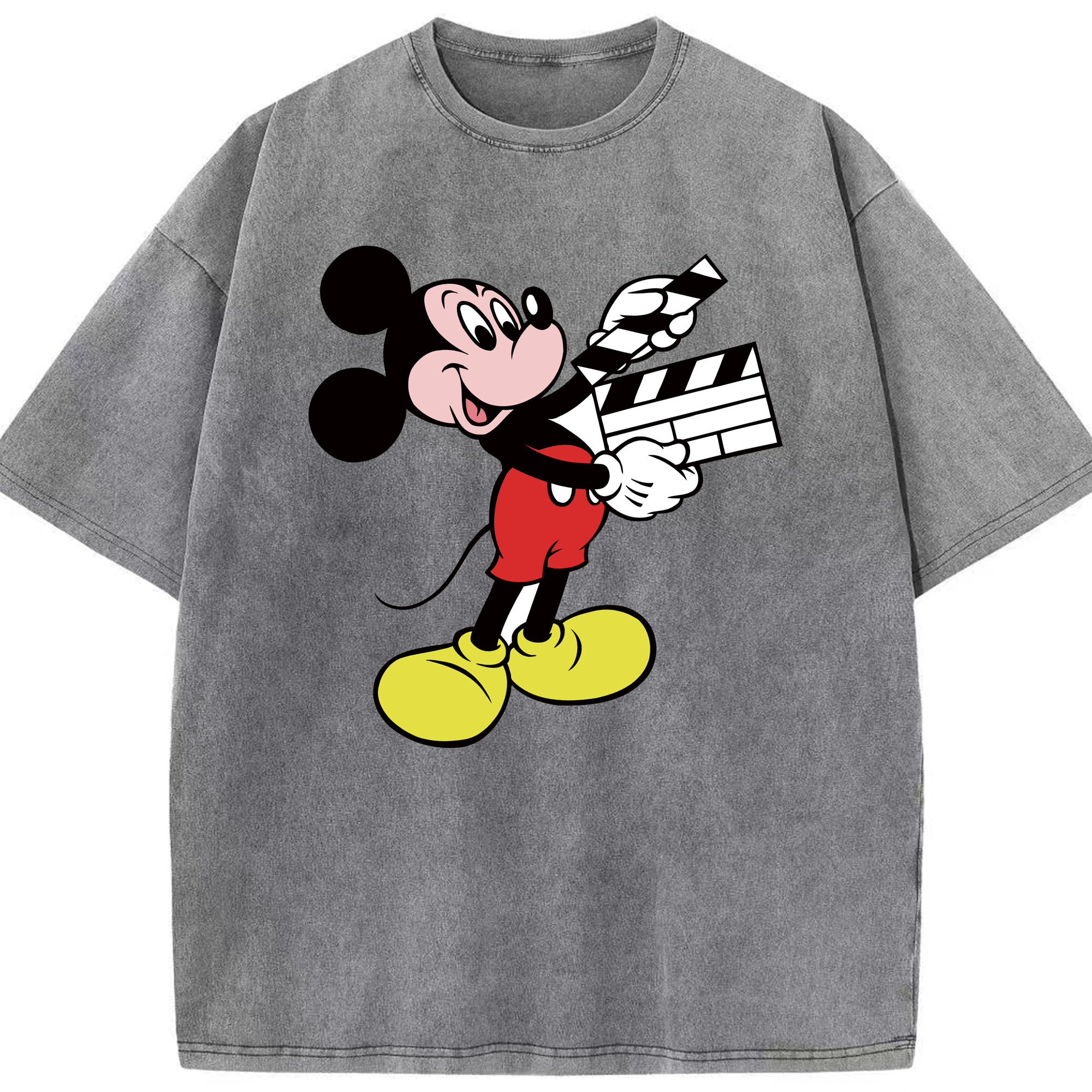 （画像用） ミッキーマウス Mickey Mouse 綿100% ヴィンテージ風 半袖Tシャツ（フロントプリント）