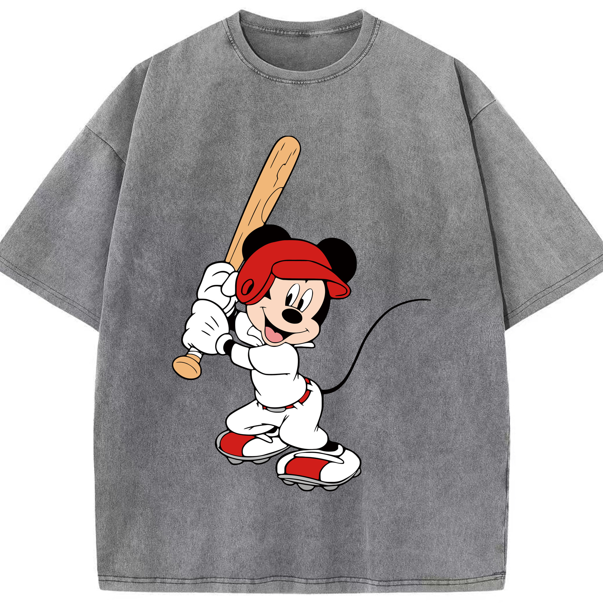 （画像用） ミッキーマウス Mickey Mouse 綿100% ヴィンテージ風 半袖Tシャツ（フロントプリント）