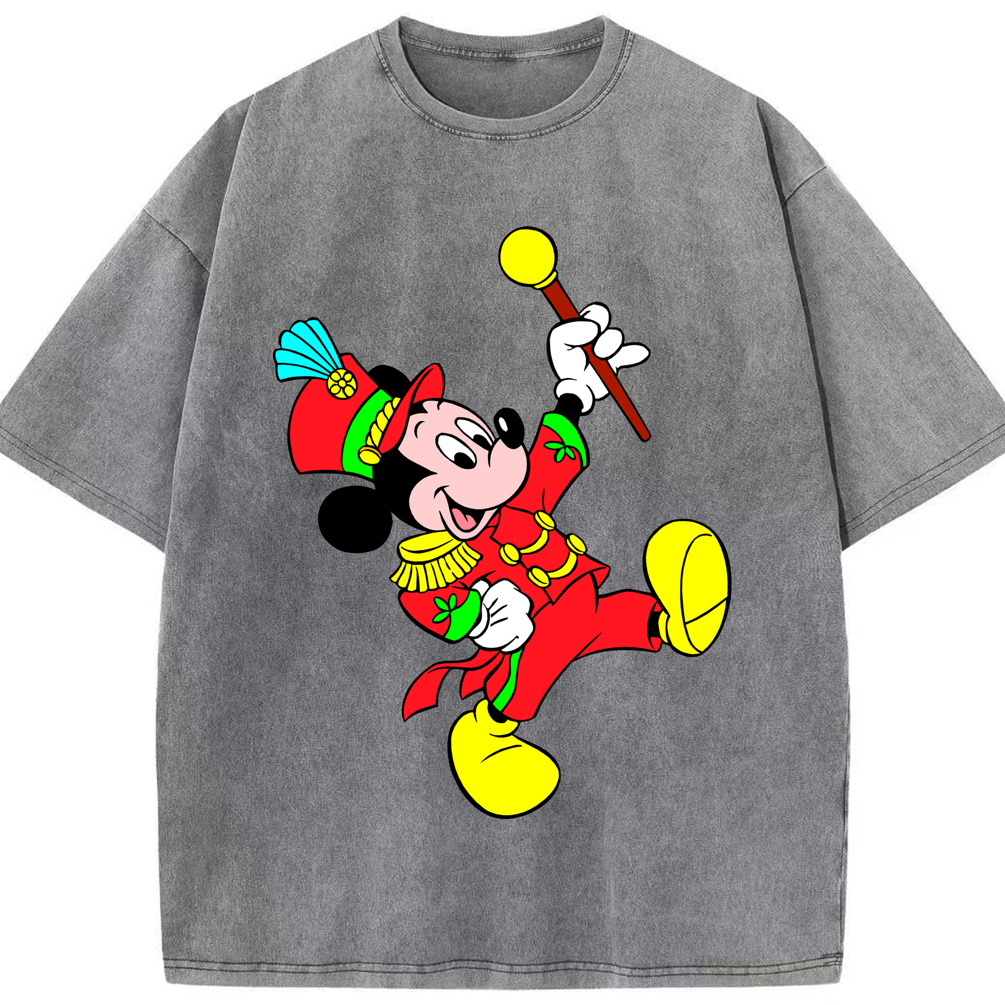 （画像用） ミッキーマウス Mickey Mouse 綿100% ヴィンテージ風 半袖Tシャツ（フロントプリント）