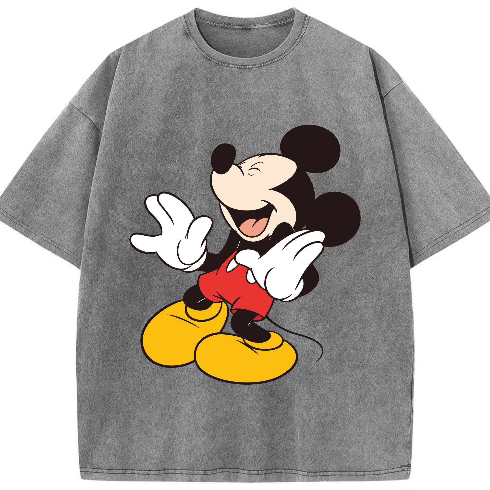 （画像用） ミッキーマウス Mickey Mouse 綿100% ヴィンテージ風 半袖Tシャツ（フロントプリント）