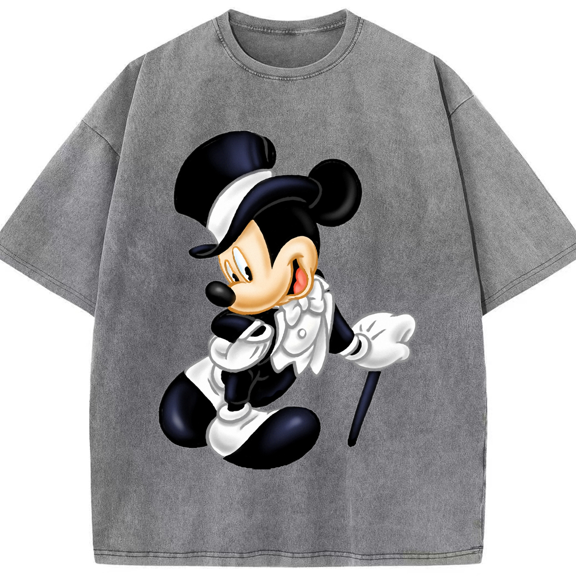 （画像用） ミッキーマウス Mickey Mouse 綿100% ヴィンテージ風 半袖Tシャツ（フロントプリント）