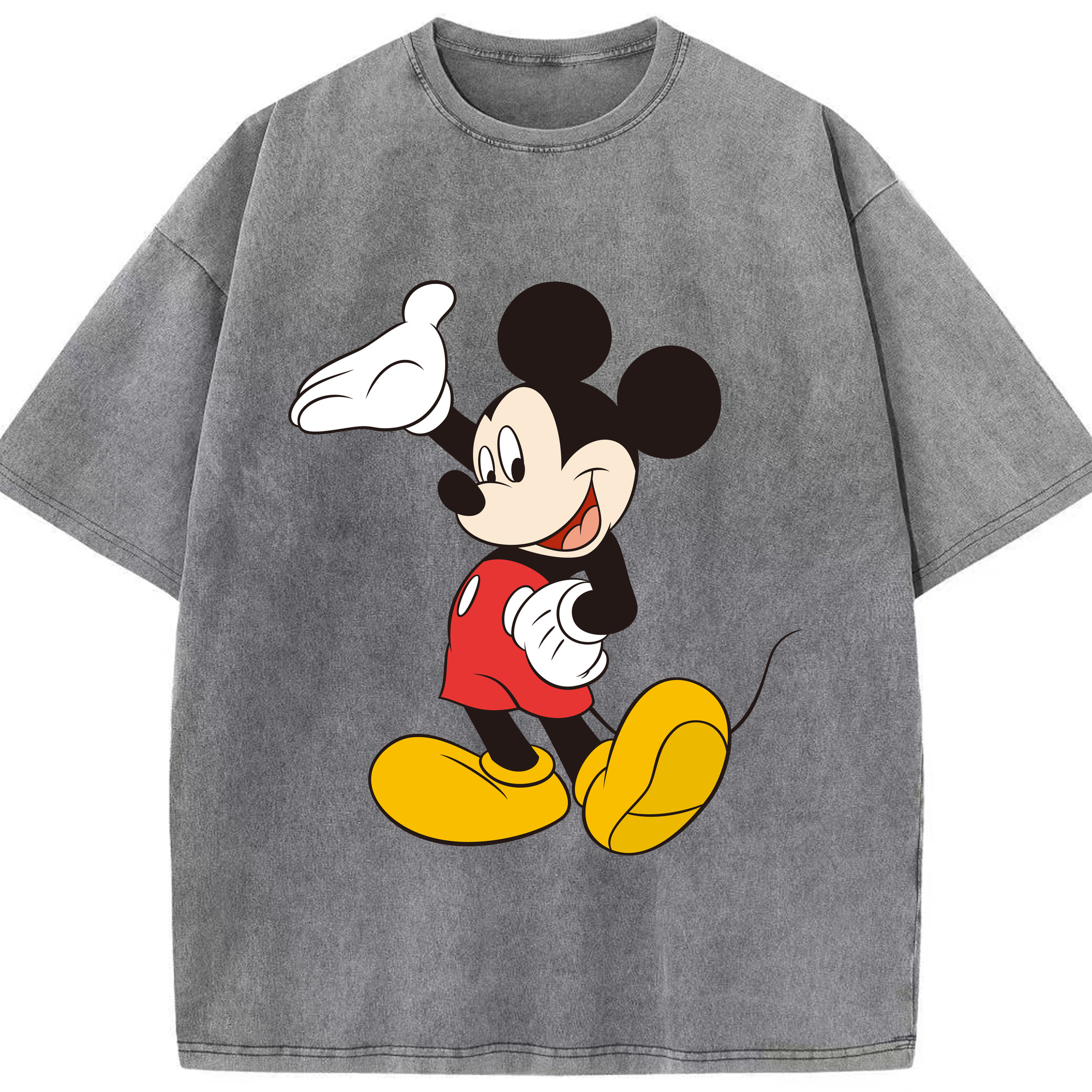 （画像用） ミッキーマウス Mickey Mouse 綿100% ヴィンテージ風 半袖Tシャツ（フロントプリント）