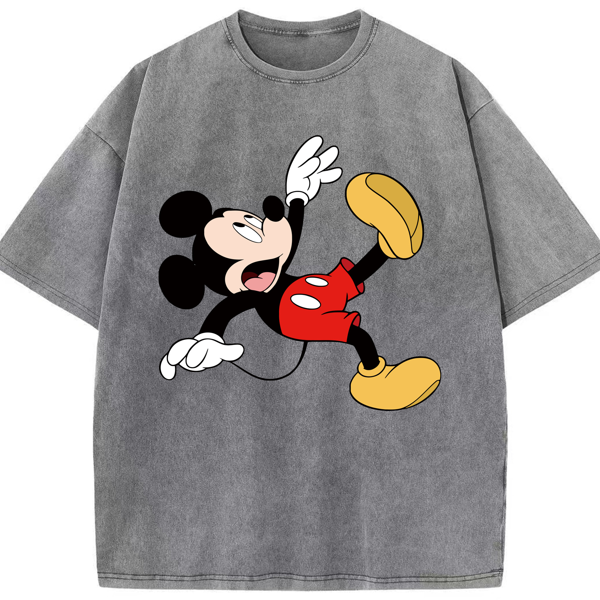（画像用） ミッキーマウス Mickey Mouse 綿100% ヴィンテージ風 半袖Tシャツ（フロントプリント）