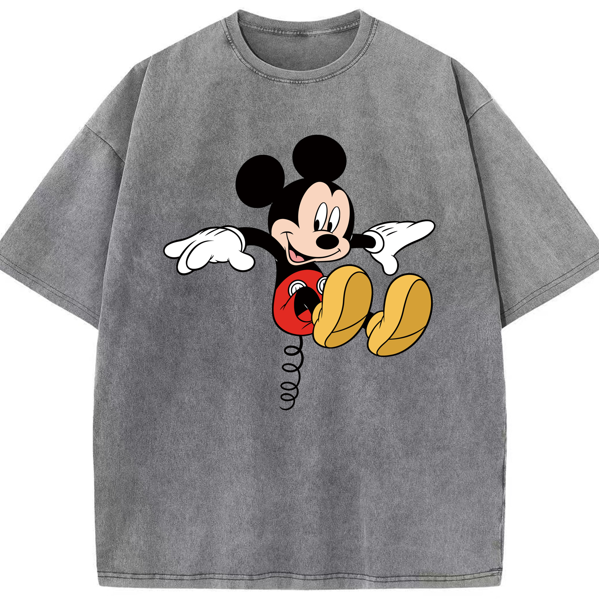（画像用） ミッキーマウス Mickey Mouse 綿100% ヴィンテージ風 半袖Tシャツ（フロントプリント）