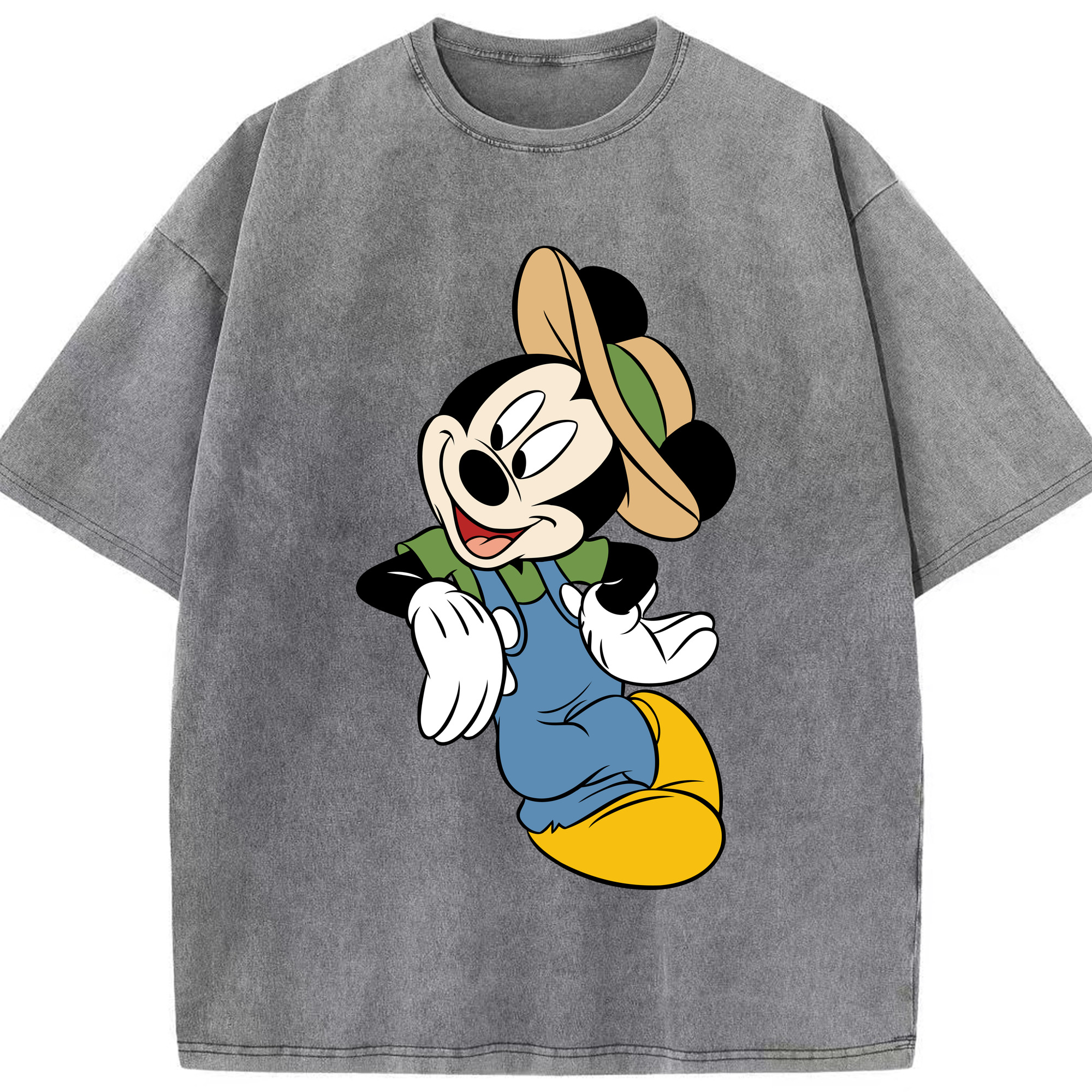 （画像用） ミッキーマウス Mickey Mouse 綿100% ヴィンテージ風 半袖Tシャツ（フロントプリント）