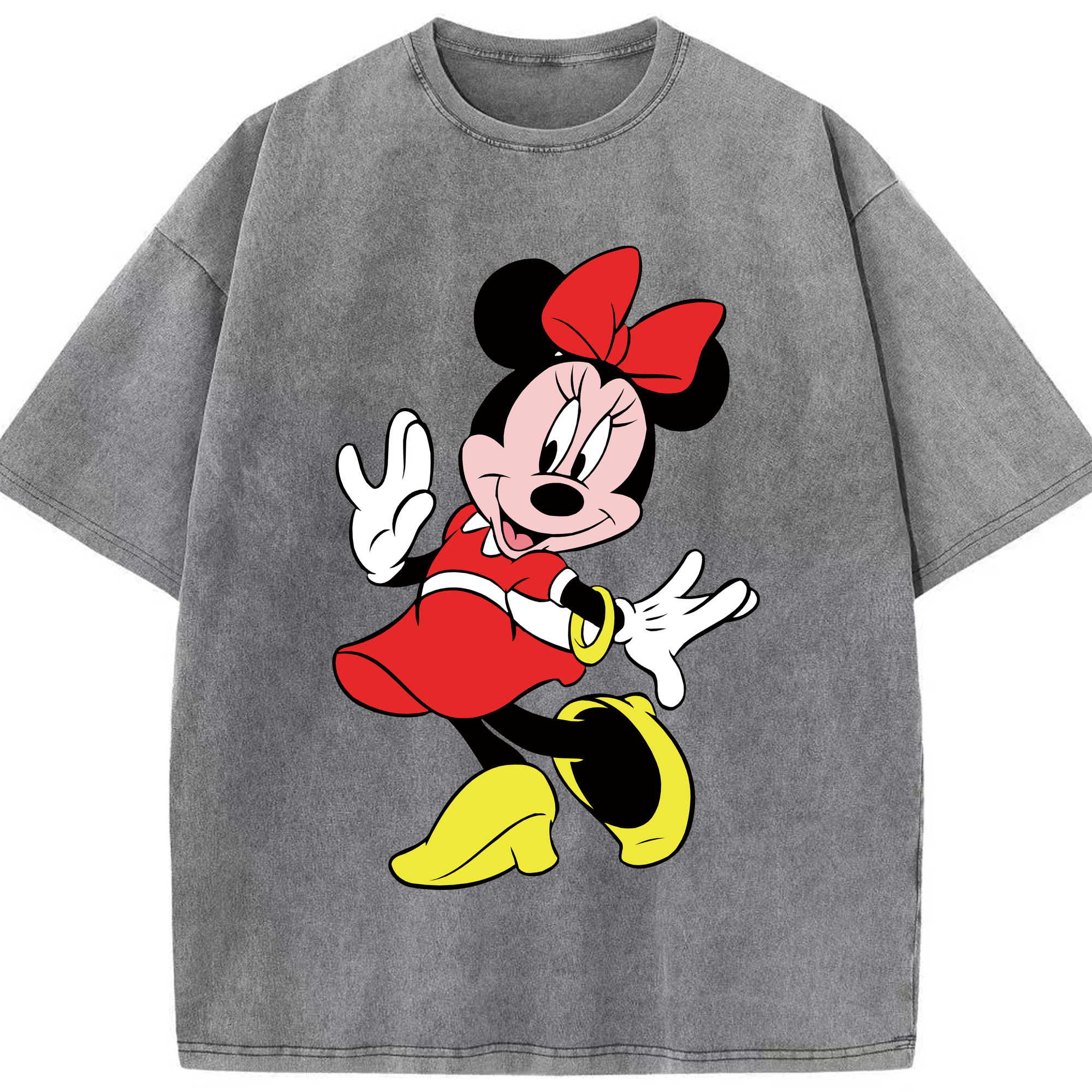 （画像用） ミッキーマウス Mickey Mouse 綿100% ヴィンテージ風 半袖Tシャツ（フロントプリント）