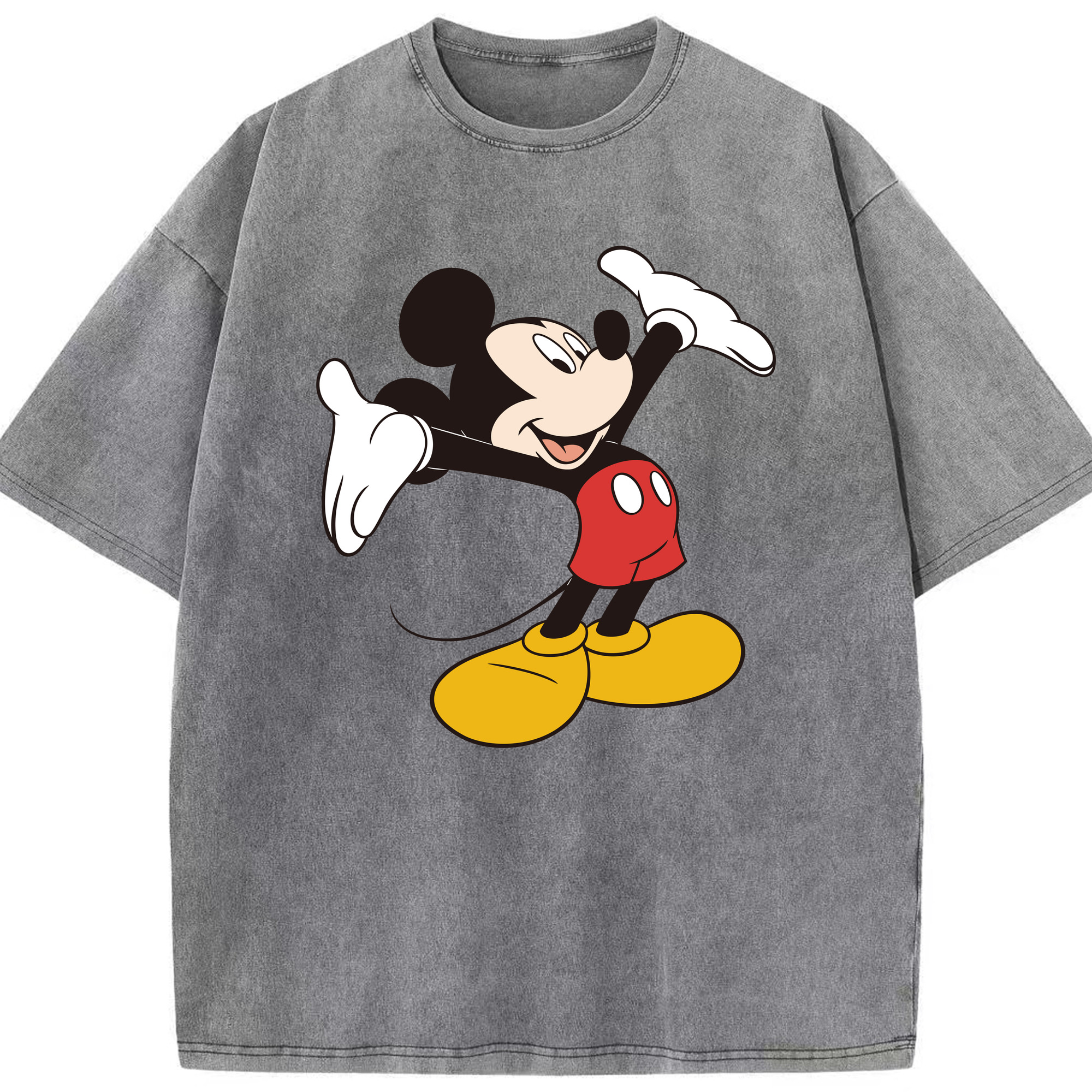 （画像用） ミッキーマウス Mickey Mouse 綿100% ヴィンテージ風 半袖Tシャツ（フロントプリント）