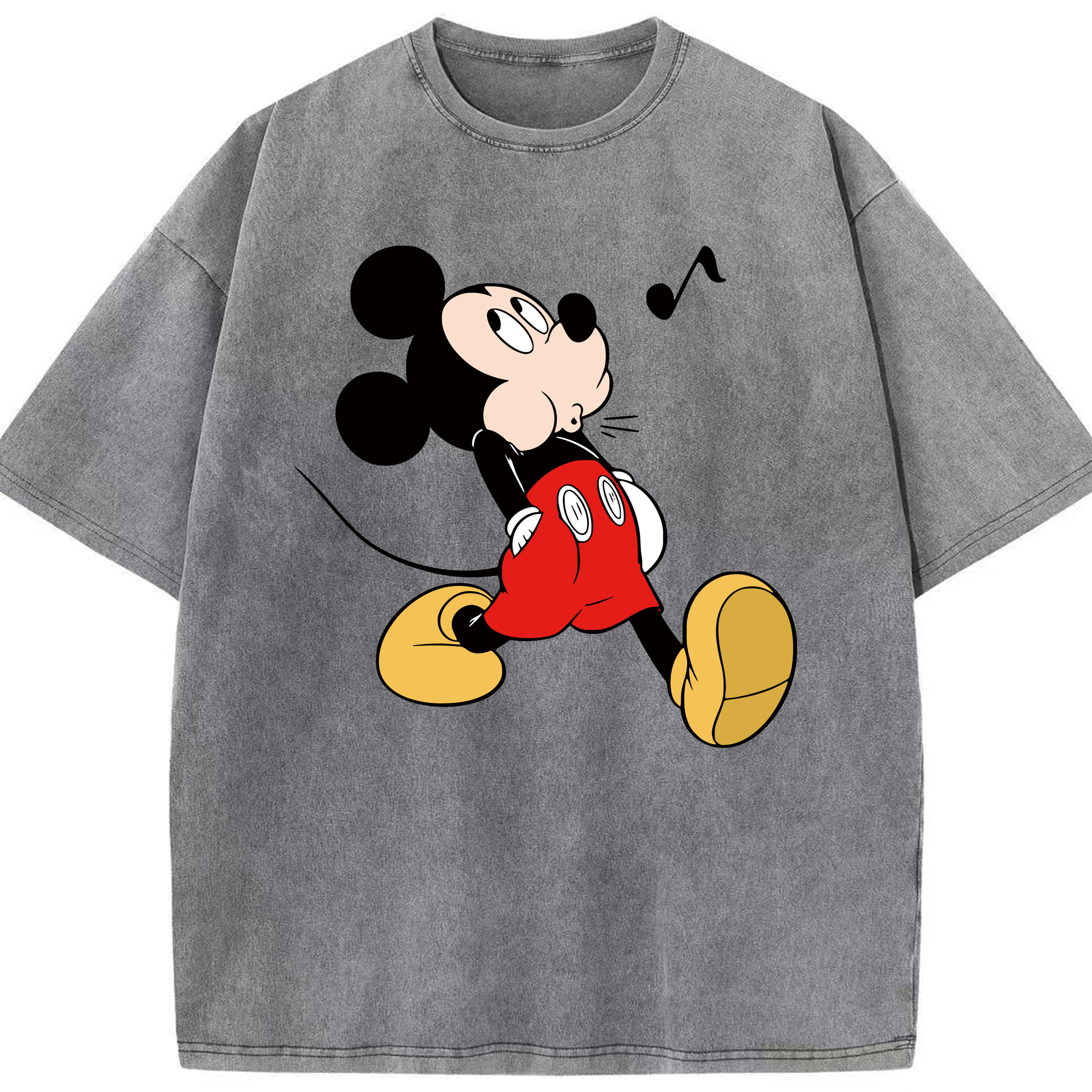 （画像用） ミッキーマウス Mickey Mouse 綿100% ヴィンテージ風 半袖Tシャツ（フロントプリント）