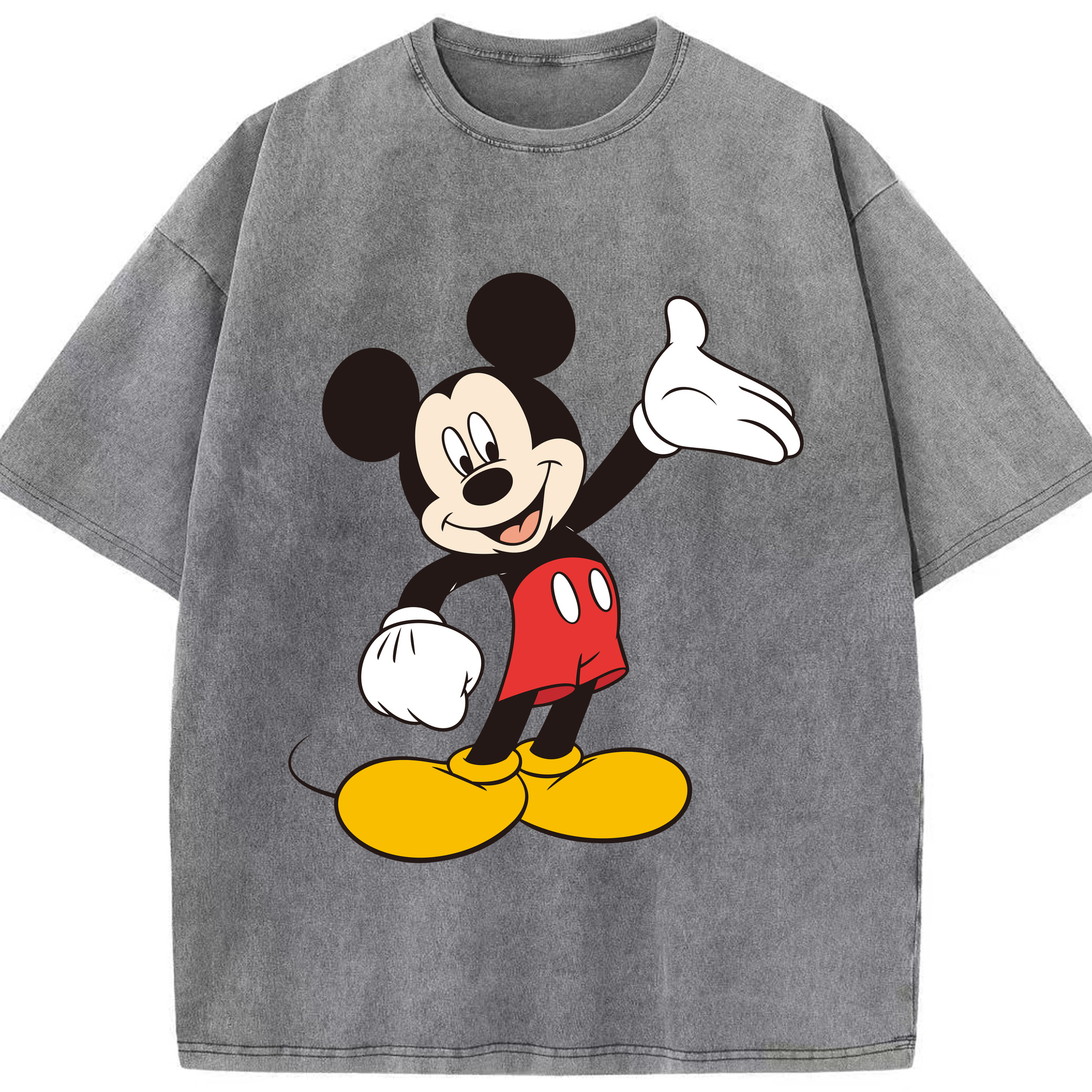 （画像用） ミッキーマウス Mickey Mouse 綿100% ヴィンテージ風 半袖Tシャツ（フロントプリント）