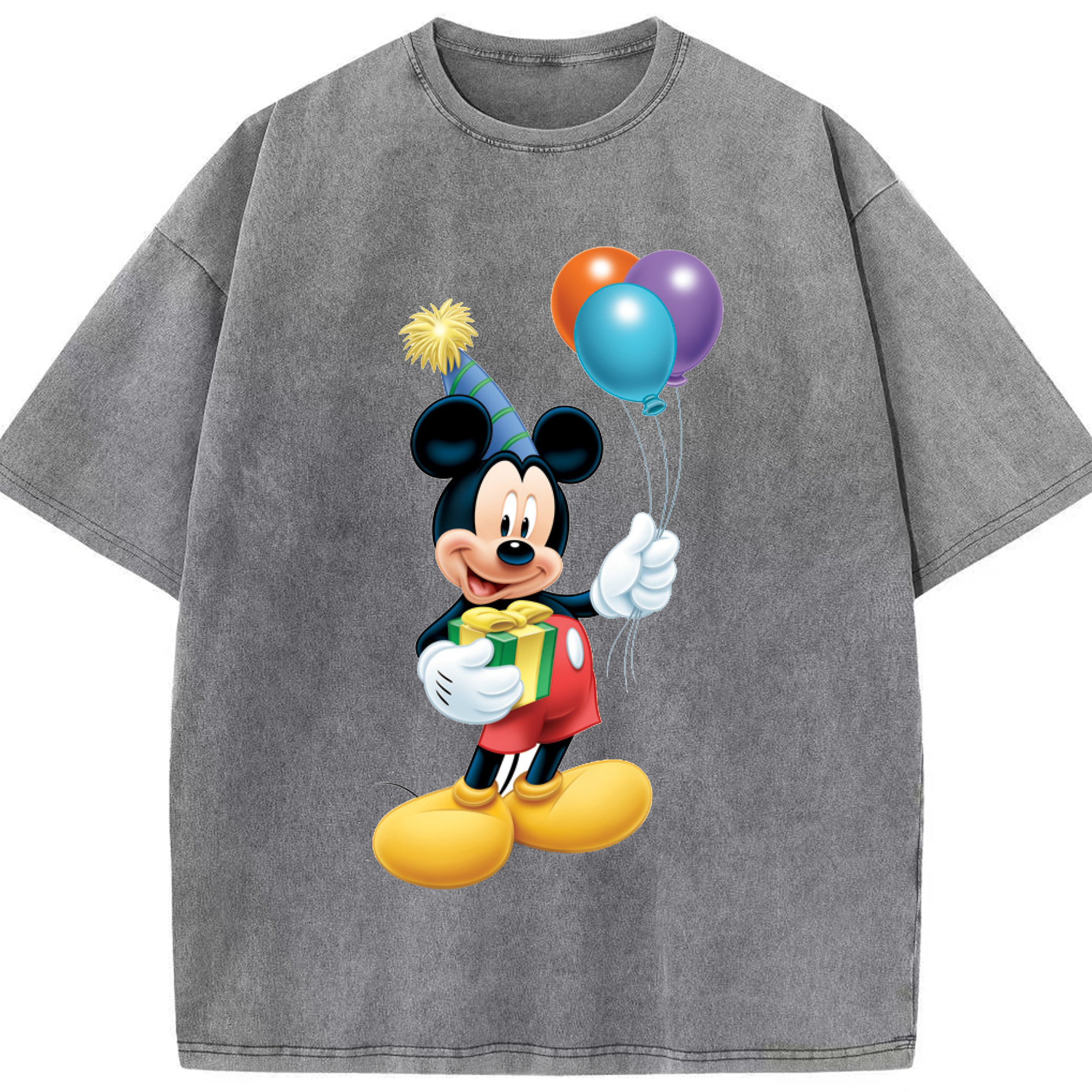 （画像用） ミッキーマウス Mickey Mouse 綿100% ヴィンテージ風 半袖Tシャツ（フロントプリント）