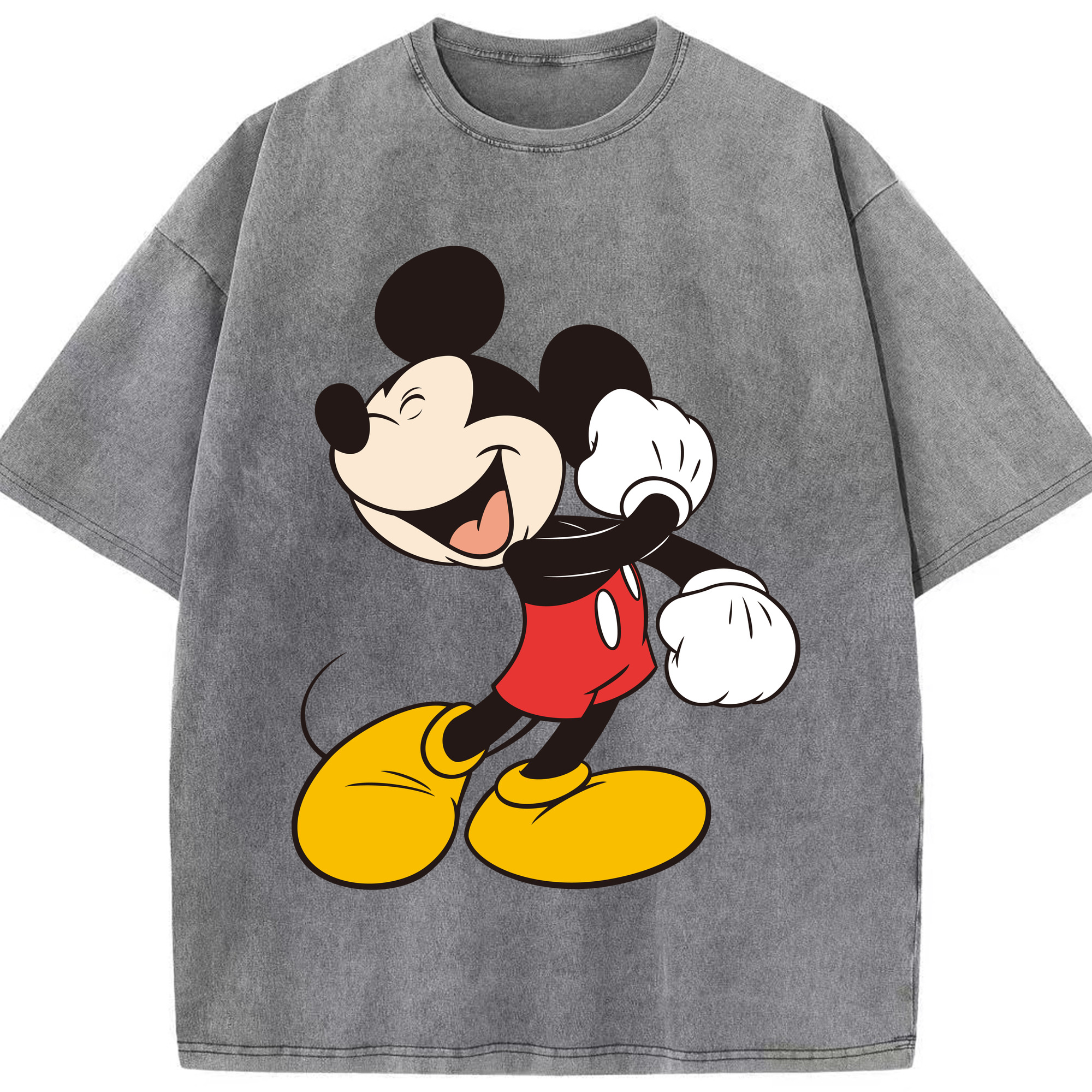 （画像用） ミッキーマウス Mickey Mouse 綿100% ヴィンテージ風 半袖Tシャツ（フロントプリント）