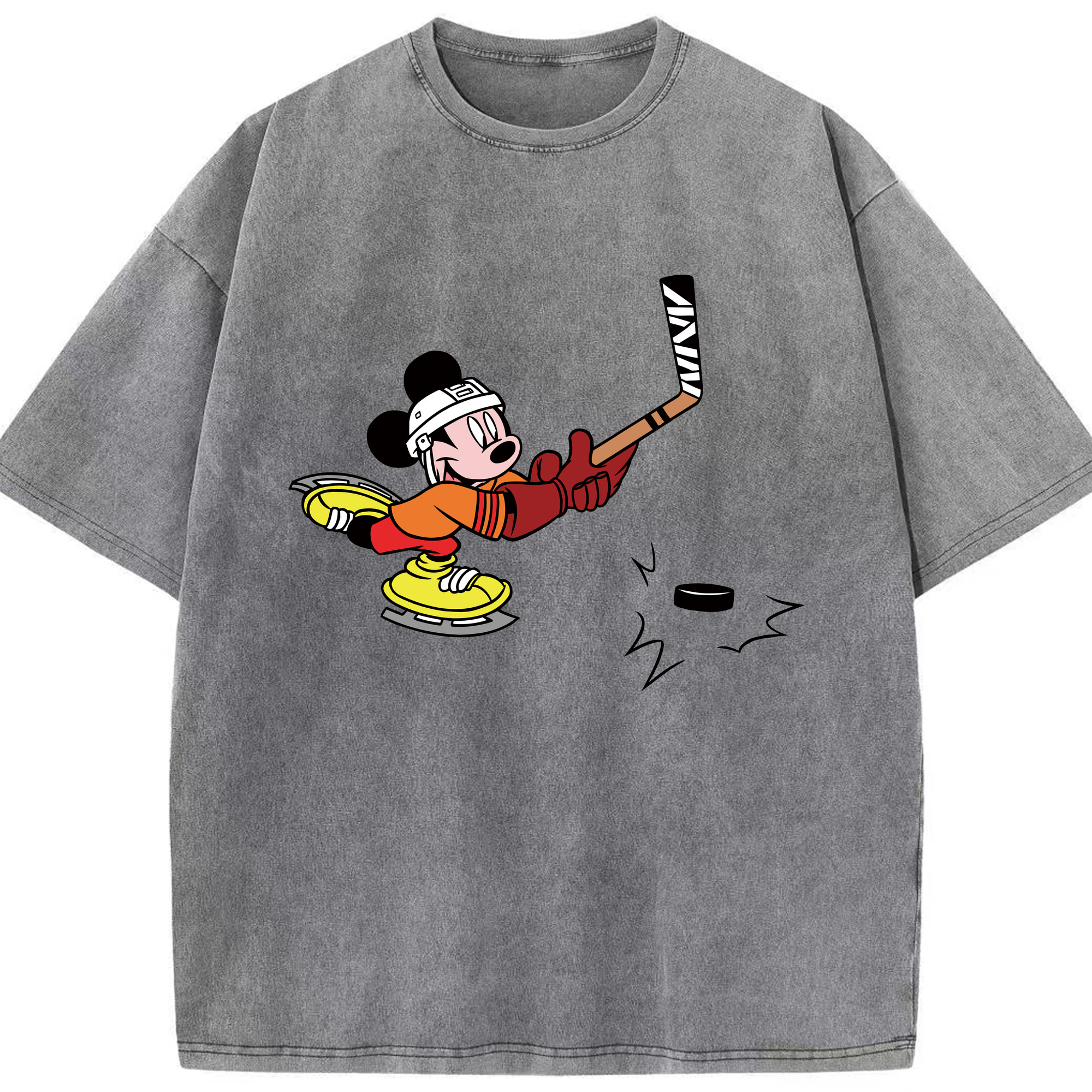 （画像用） ミッキーマウス Mickey Mouse 綿100% ヴィンテージ風 半袖Tシャツ（フロントプリント）