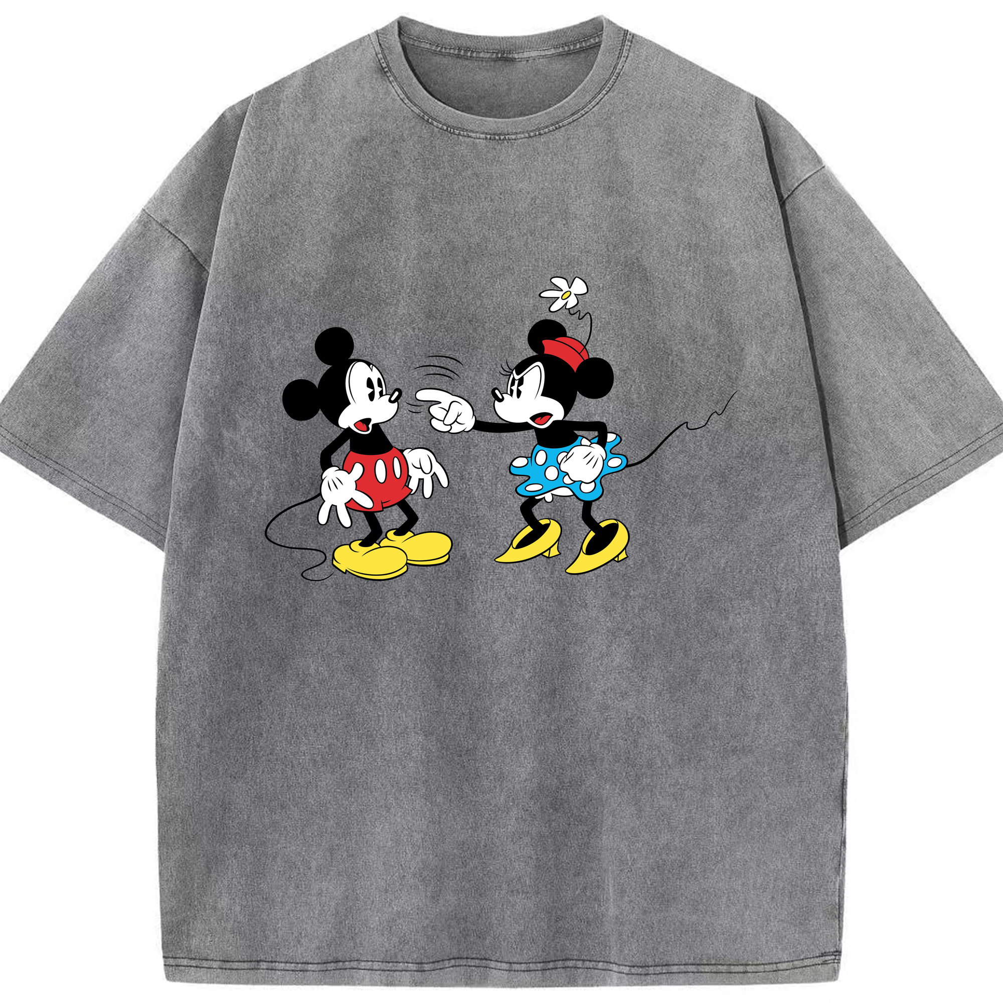 （画像用） ミッキーマウス Mickey Mouse 綿100% ヴィンテージ風 半袖Tシャツ（フロントプリント）