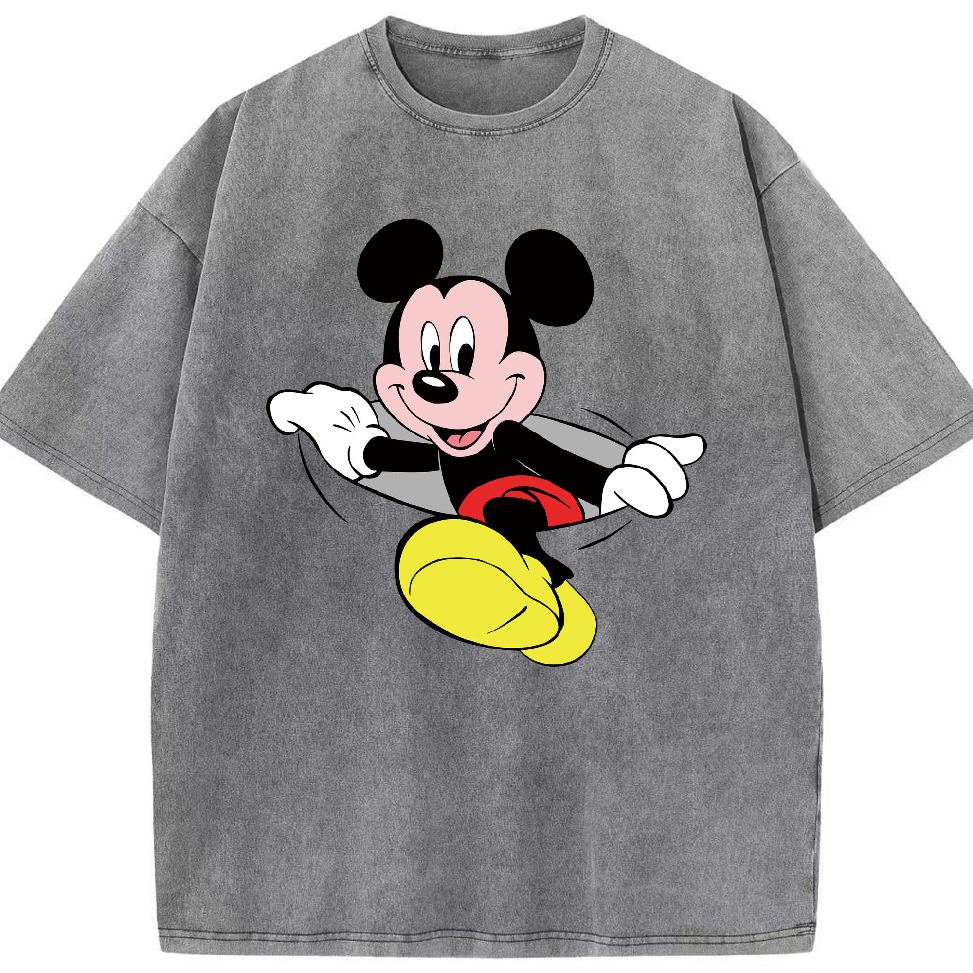 （画像用） ミッキーマウス Mickey Mouse 綿100% ヴィンテージ風 半袖Tシャツ（フロントプリント）